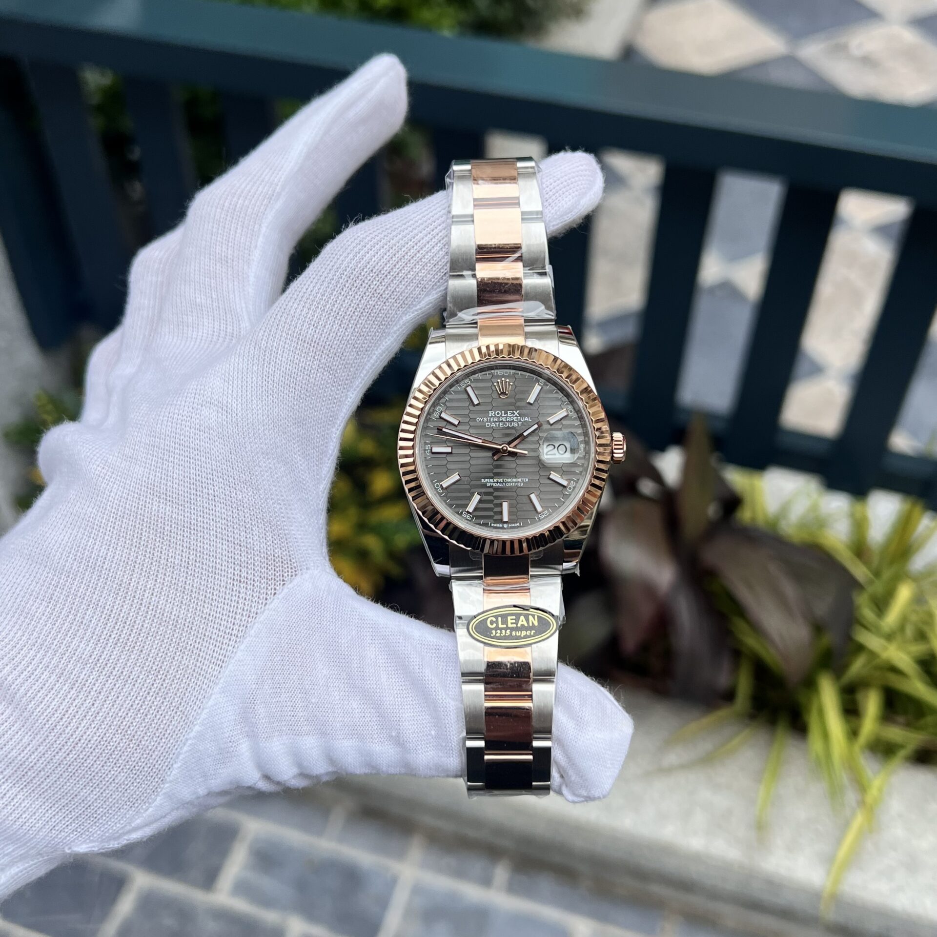 Rolex Replica 1:1 Watch DateJust 126331 Gray Brick Dial Demi Strap 41mm