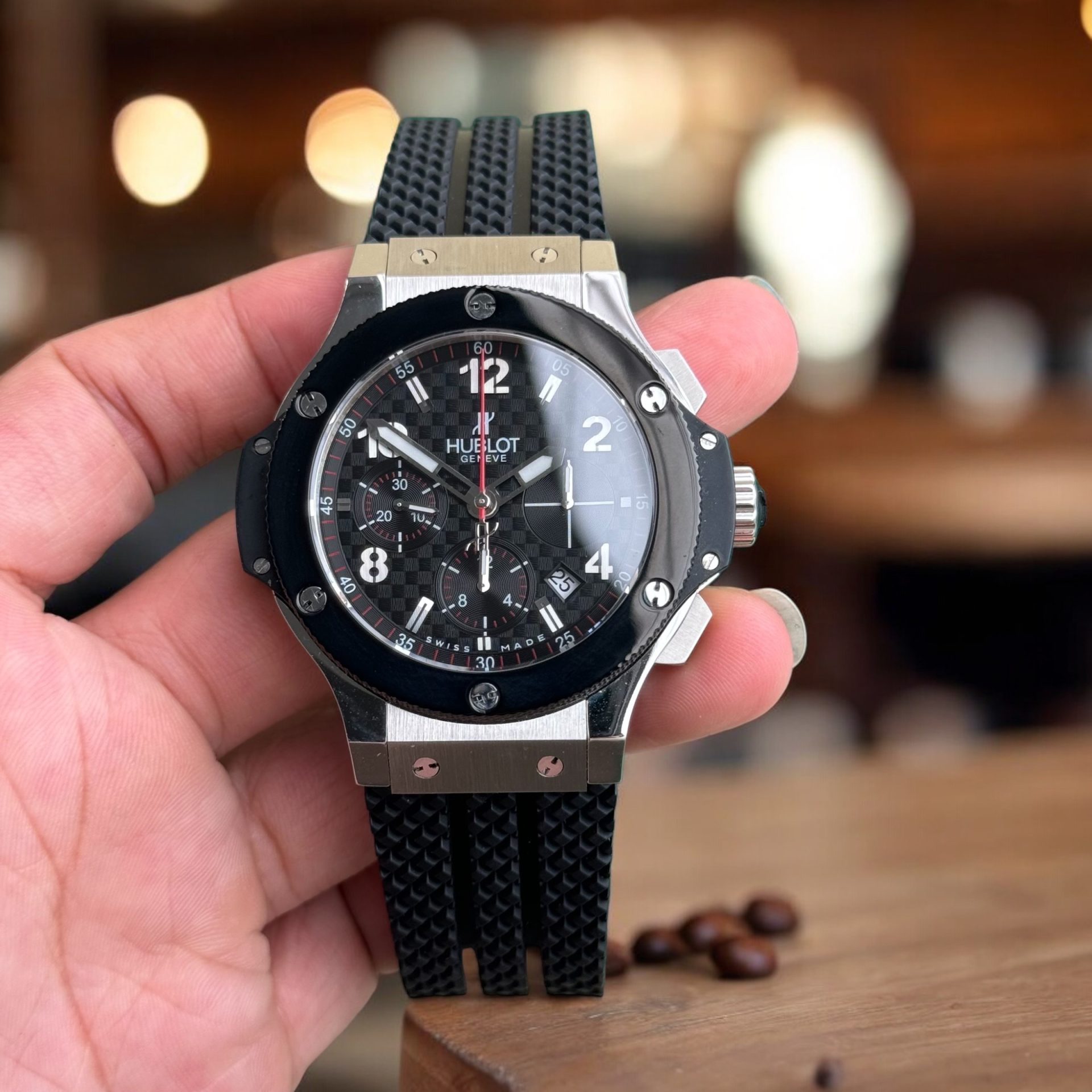 Hublot Replica 1:1 Watch Big Bang Chronograph Titanium Black Ceramic Bezel 44mm