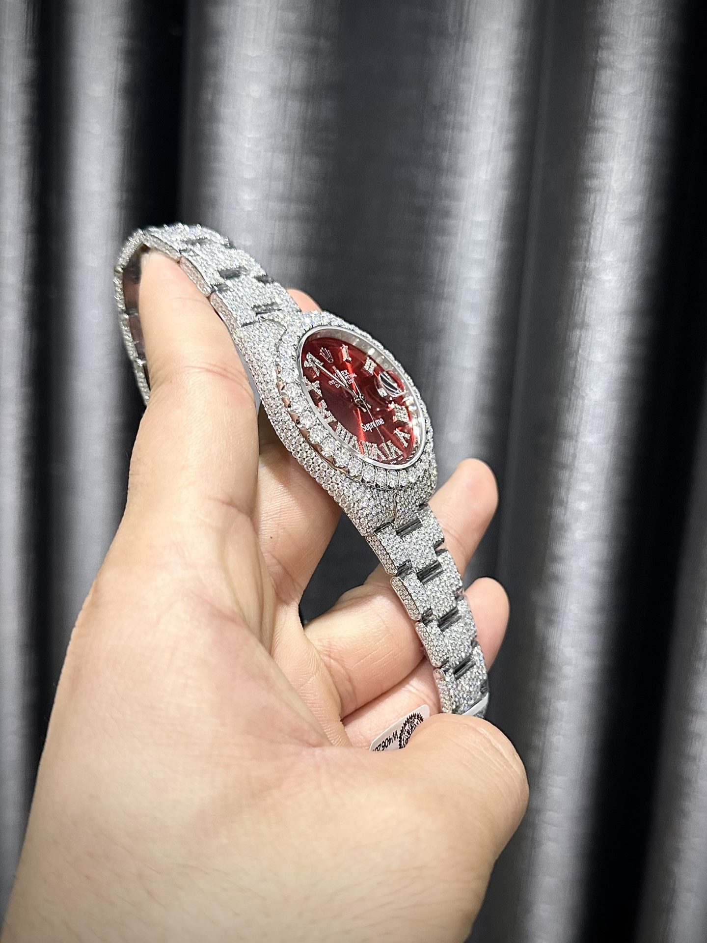 Rolex Replica 1:1 Watch DateJust Supreme Full Diamond Moissanite Hong Kong 41mm