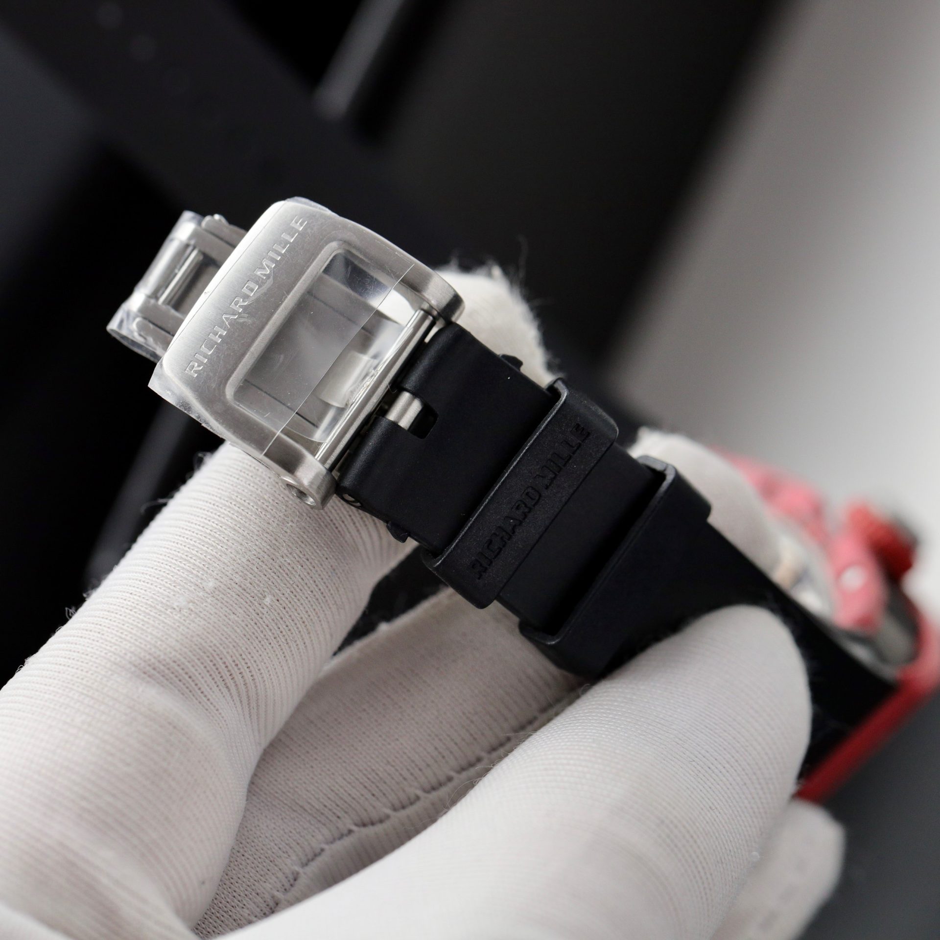 Richard Mille Rep 1:1 Watch RM07 Carbon Red Black Rubber Strap 36mm