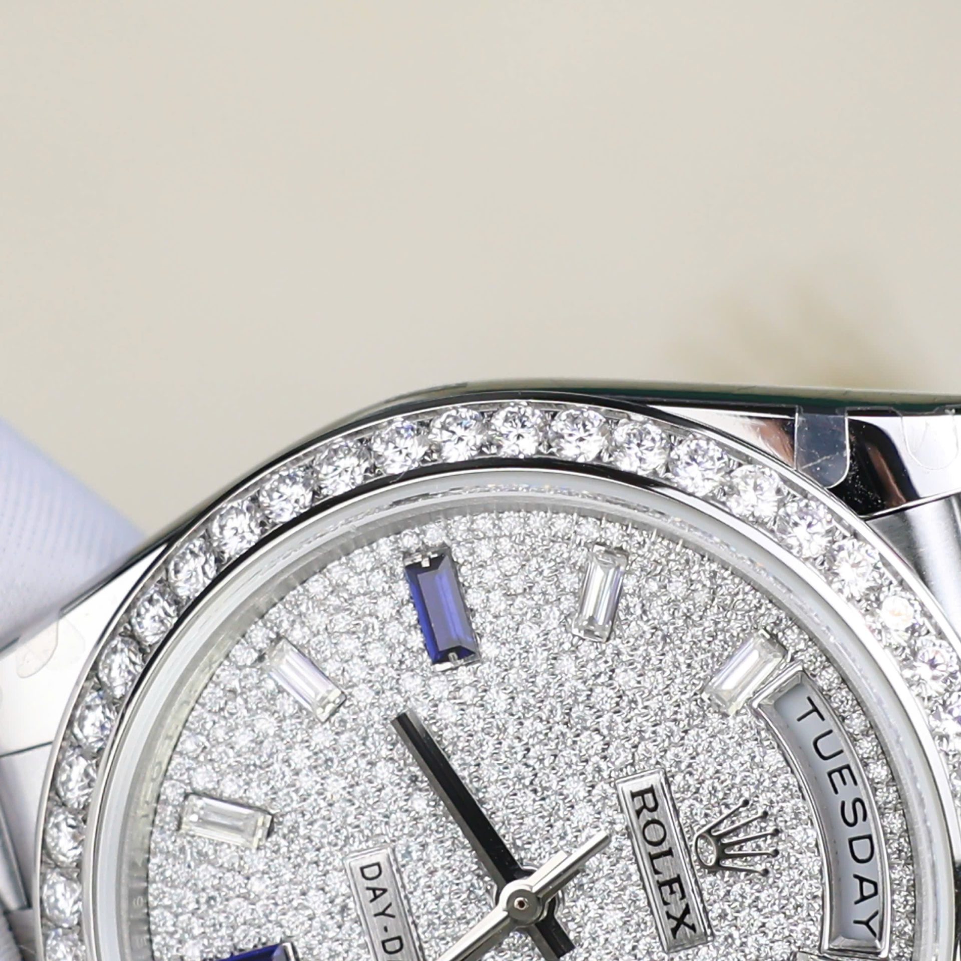 Rolex Day-Date Best Copies Watch Diamonds Moissanite Custom GM Factory 40mm