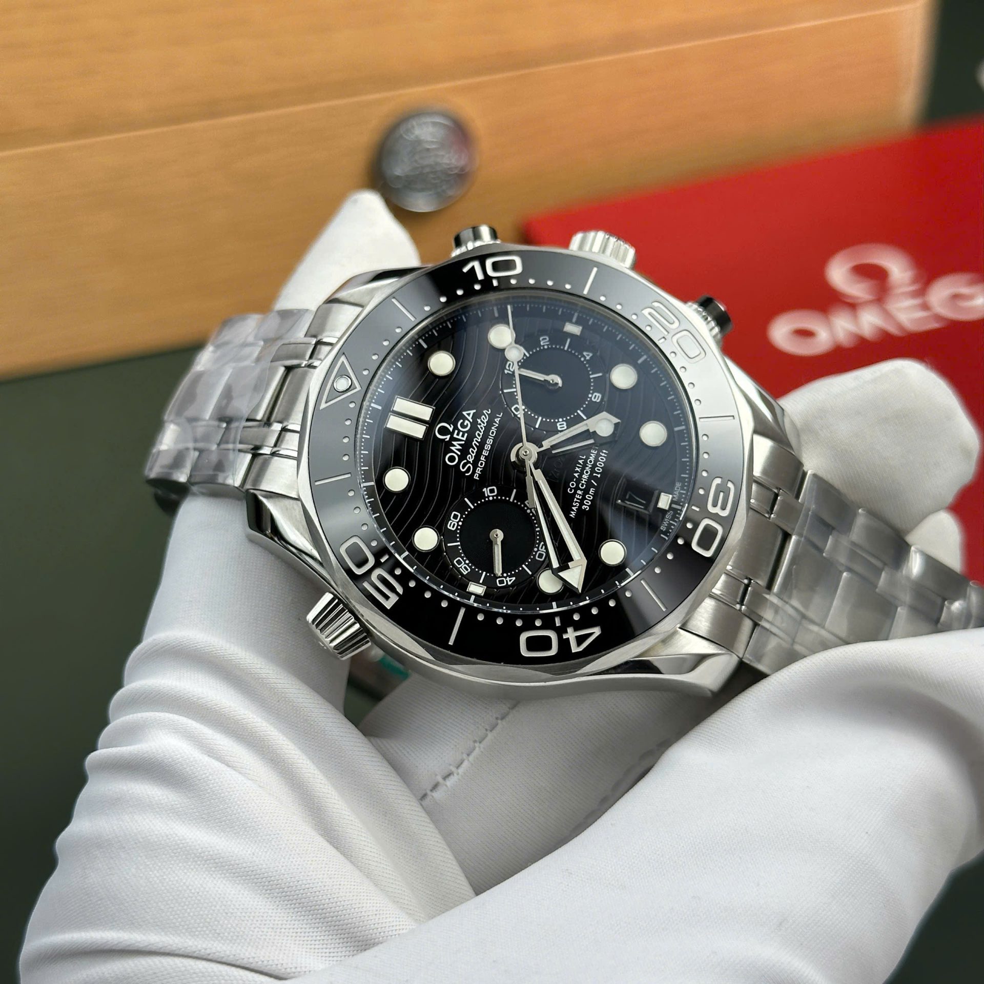 Omega Seamaster Diver 300M Chronograph Replica 11 Watch Black Dial N1 Factory 44mm