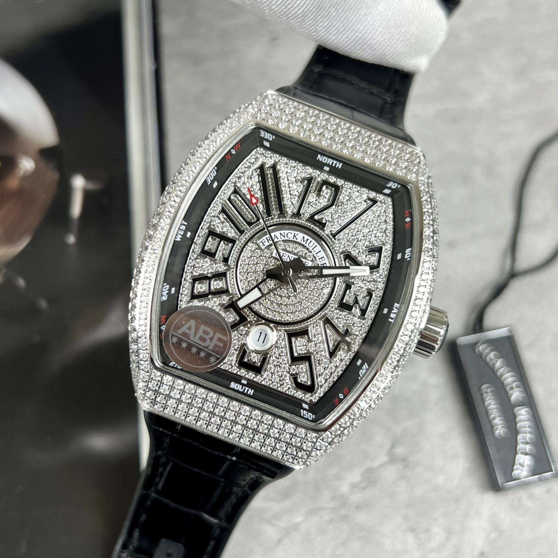 Franck Muller V45 Replica 1:1 Watch Full Diamond  ABF Factory 45mm