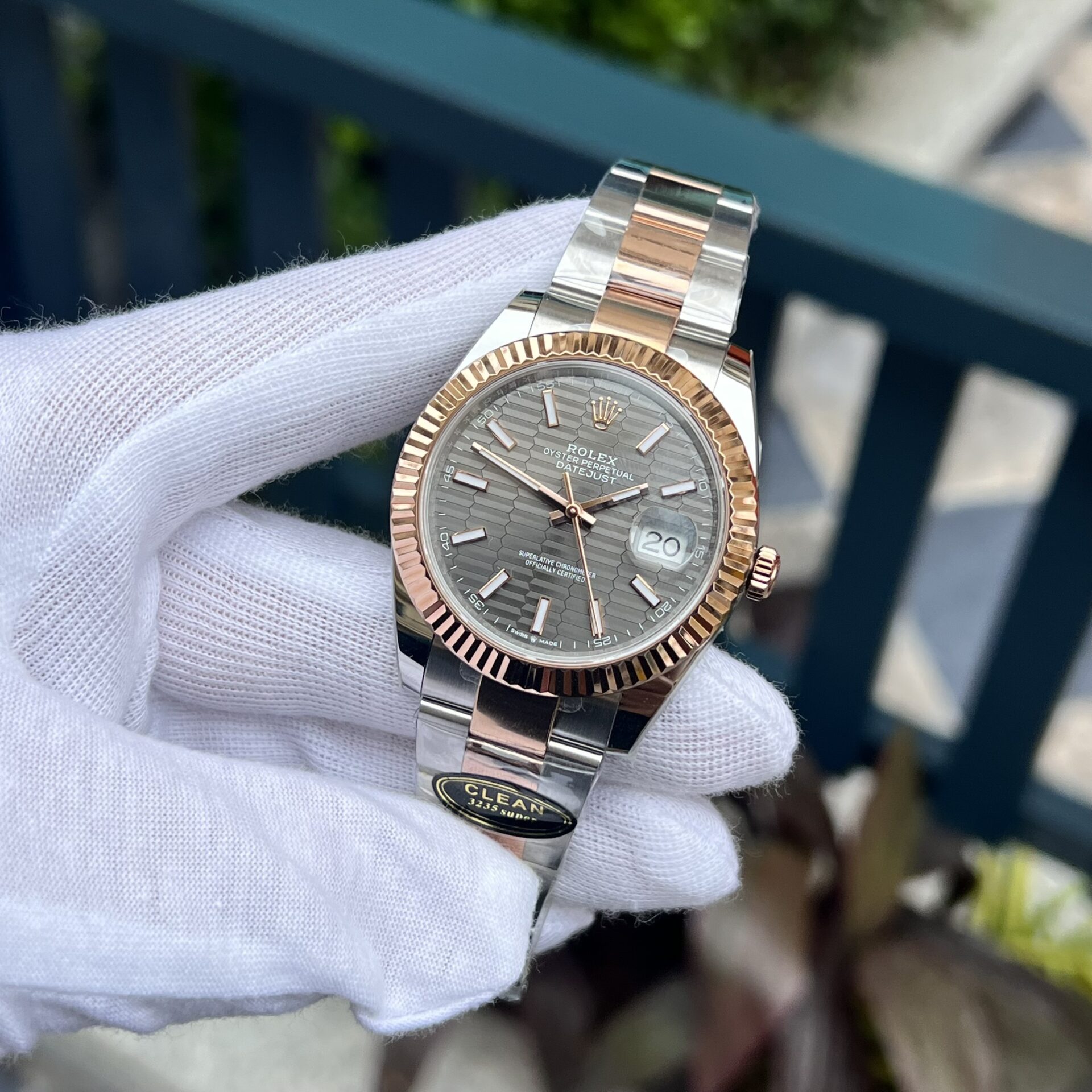 Rolex Replica 1:1 Watch DateJust 126331 Gray Brick Dial Demi Strap 41mm