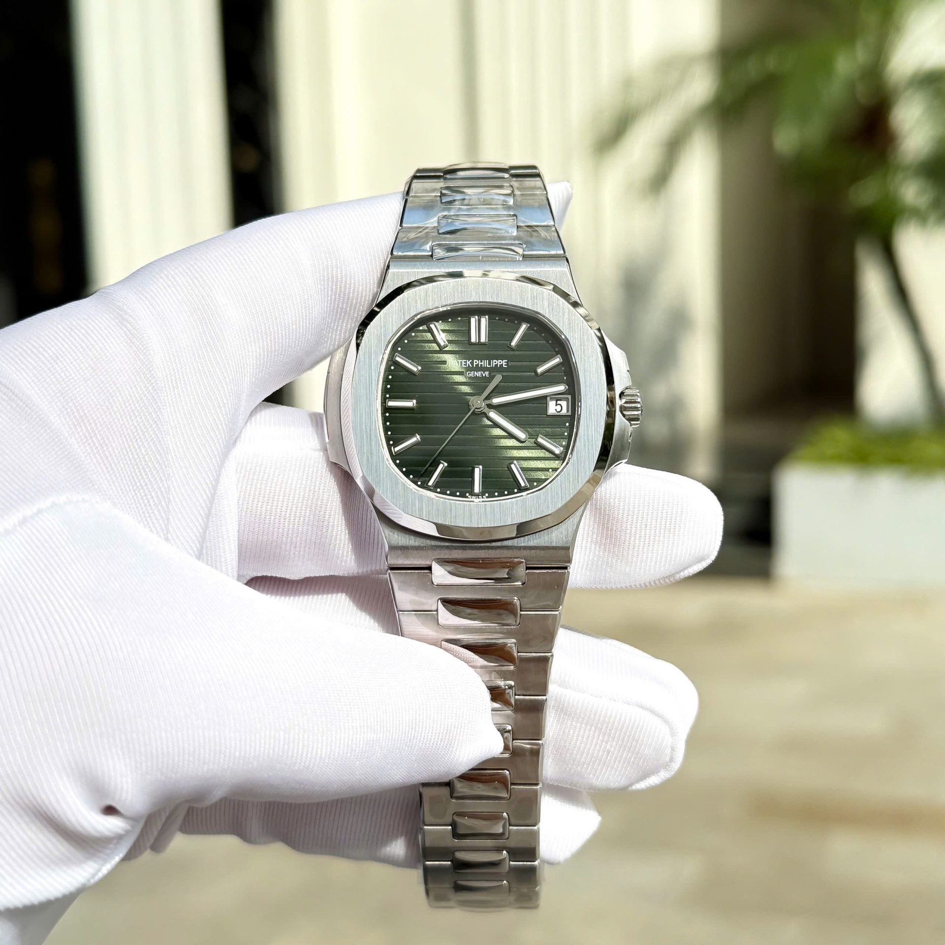 Patek Philippe Nautilus 5711 Clone Watches Green Dial Metal Wire Custom BBF Factory 40mm