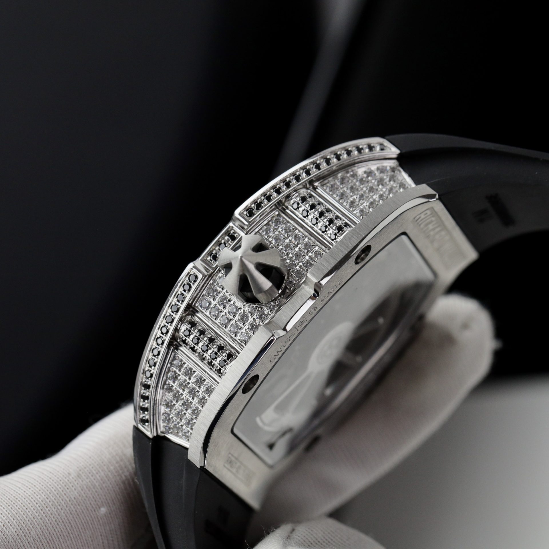 Richard Mille Replica 1:1 Watch RM67 Black Face With Stone Automatic Mechanical 40mm