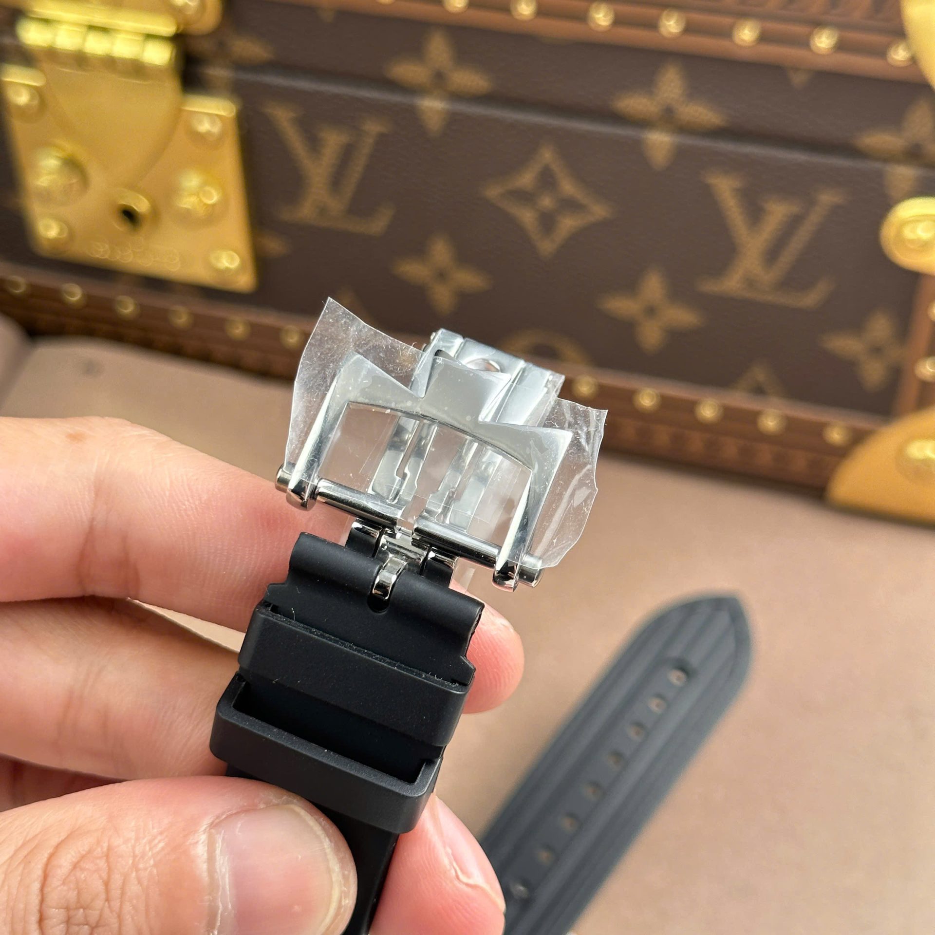 Vacheron Constantin Overseas Dual Time 47450 Demi Rose Gold Good Imitation Watches Black Dial 9F Factory 42mm