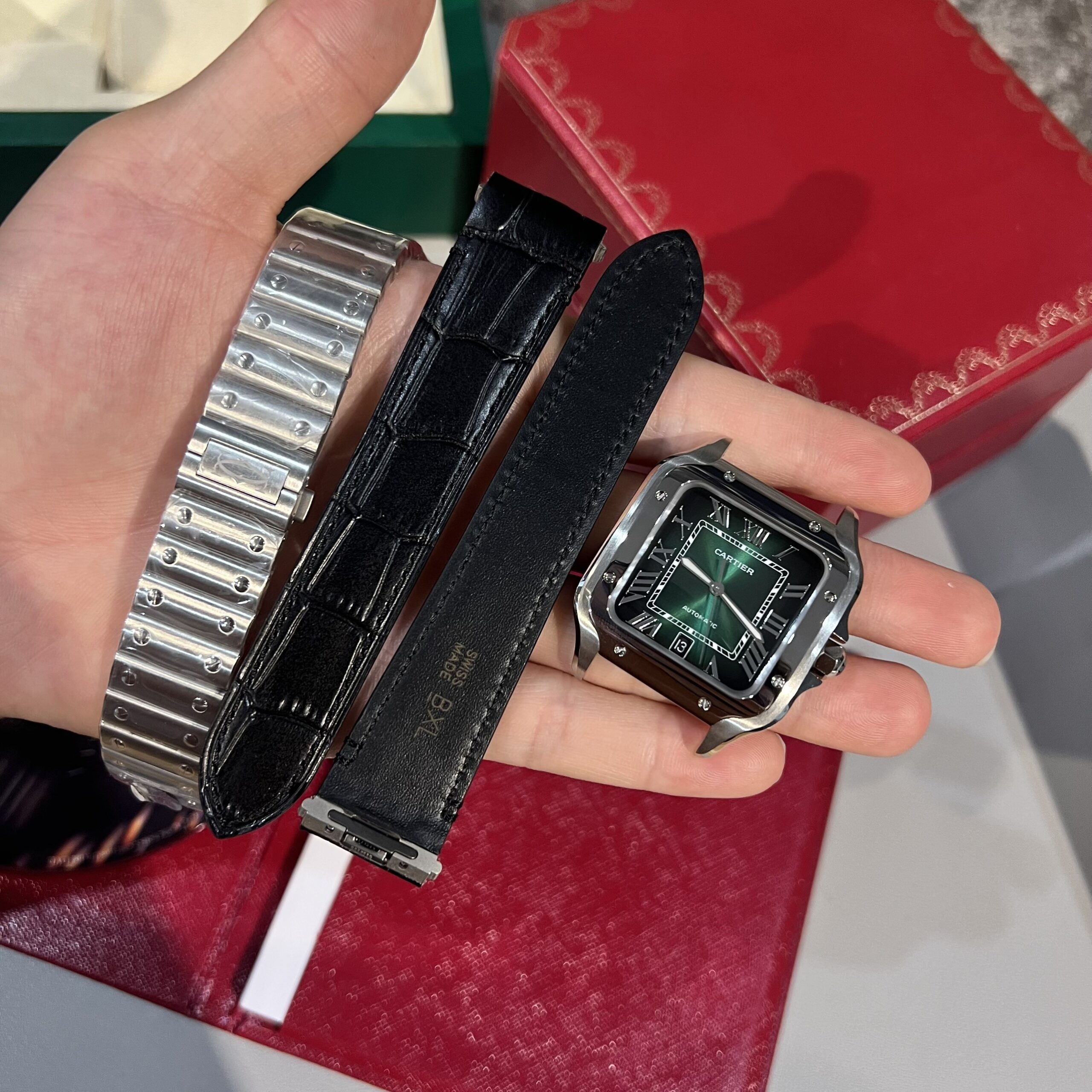 CARTIER SANTOS WSSA0062 REPLICA 1:1 GREEN DIAL BV FACTORY 39.8MM
