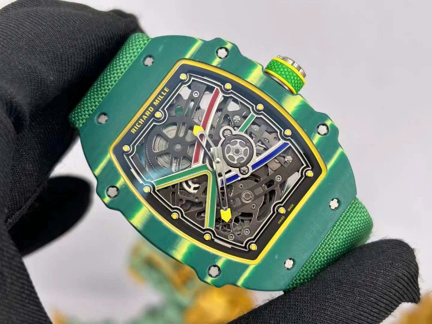 Richard Mille RM67-02 Green Carbon Best Replica Watch Weight 37 Gram 38.7×47.52mm