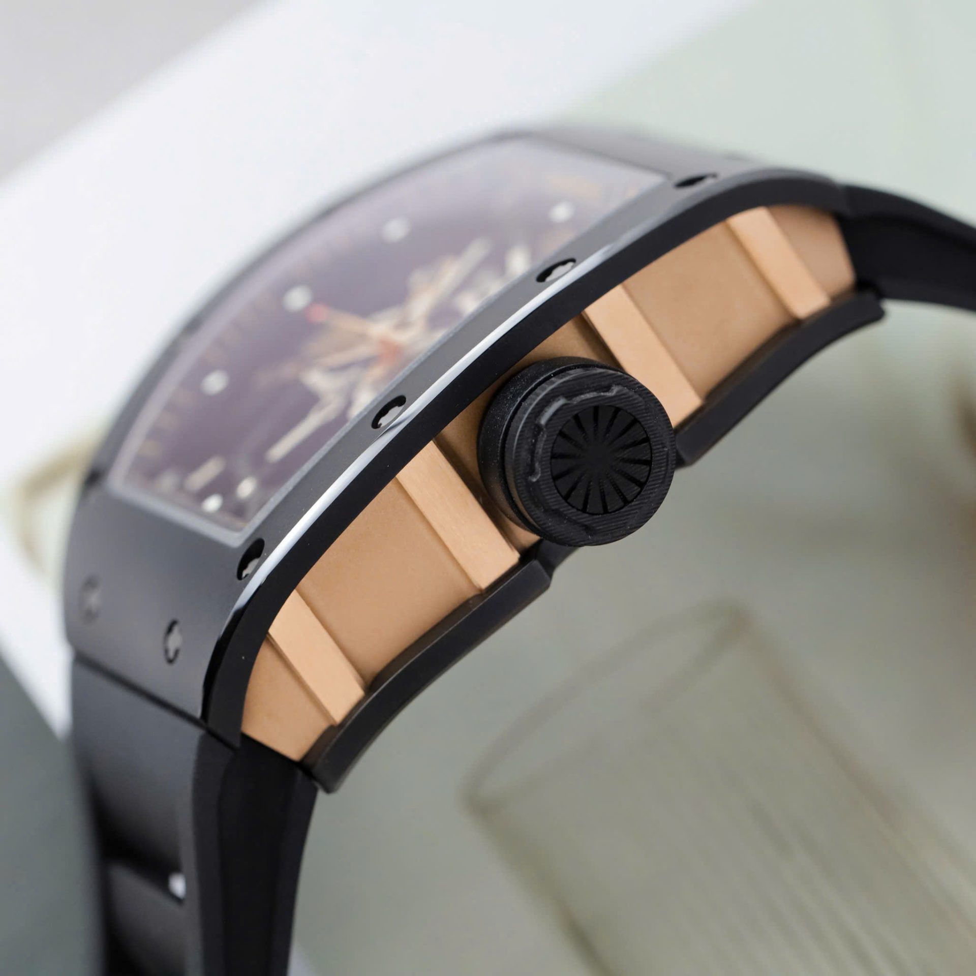 Richard Mille RM035 Americas Toro Clone Watches Black Ceramic Rubber Strap ZF Factory 40x48mm