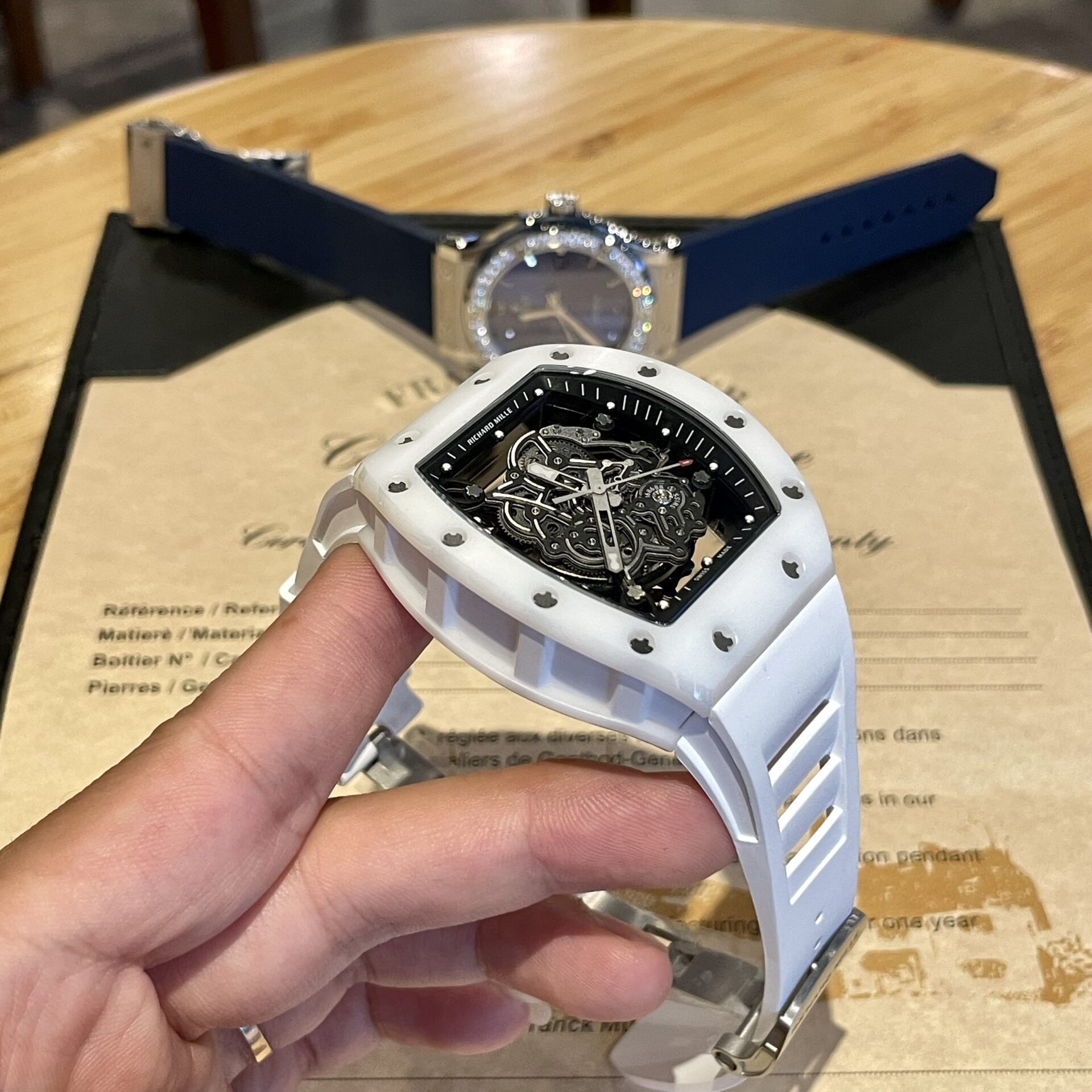 Richard Mille RM055 Best Replica Watch White Rubber Strap 45mm