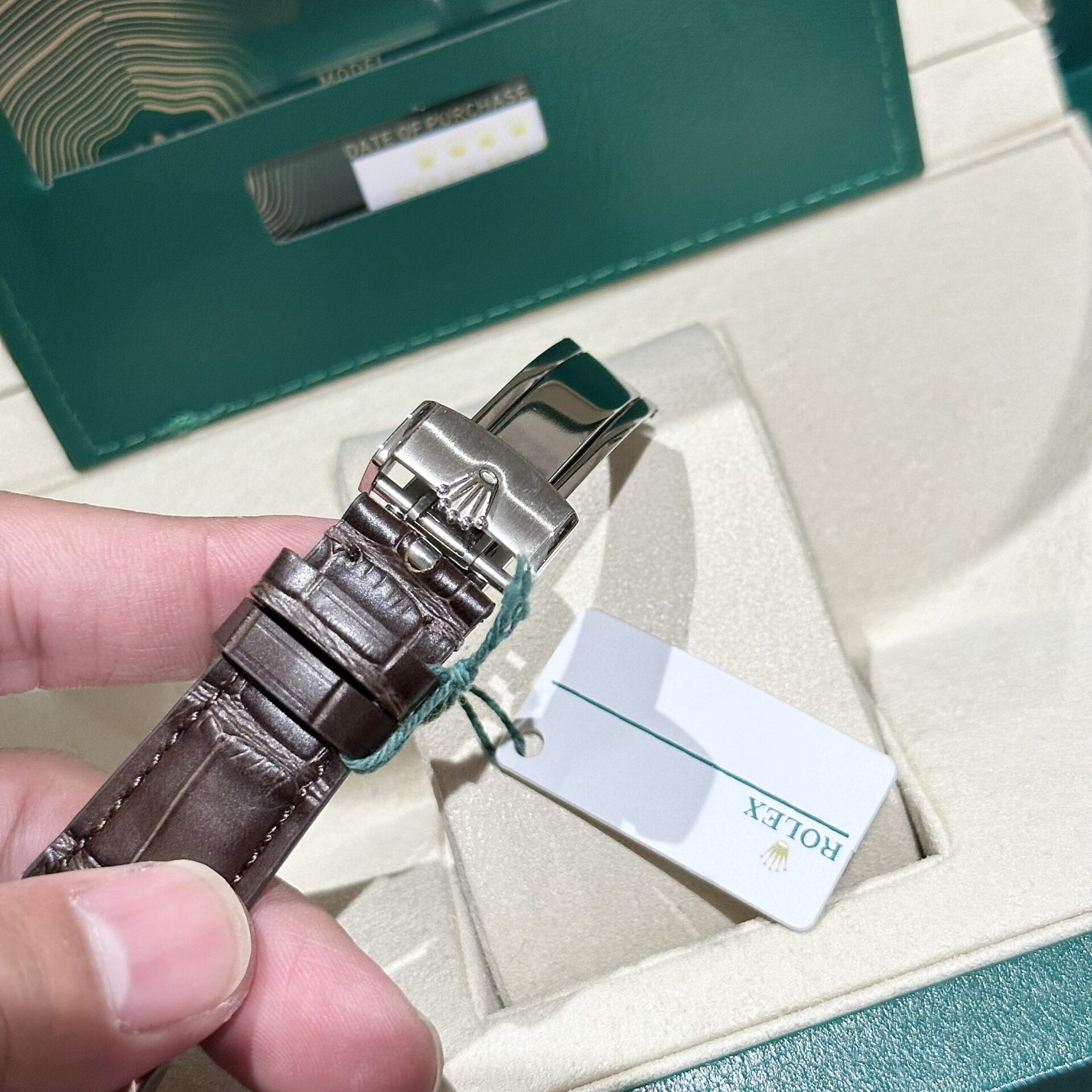 Rolex Replica 1:1 Watch Cellini Moonphase 50535 Brown Leather Strap 39mm