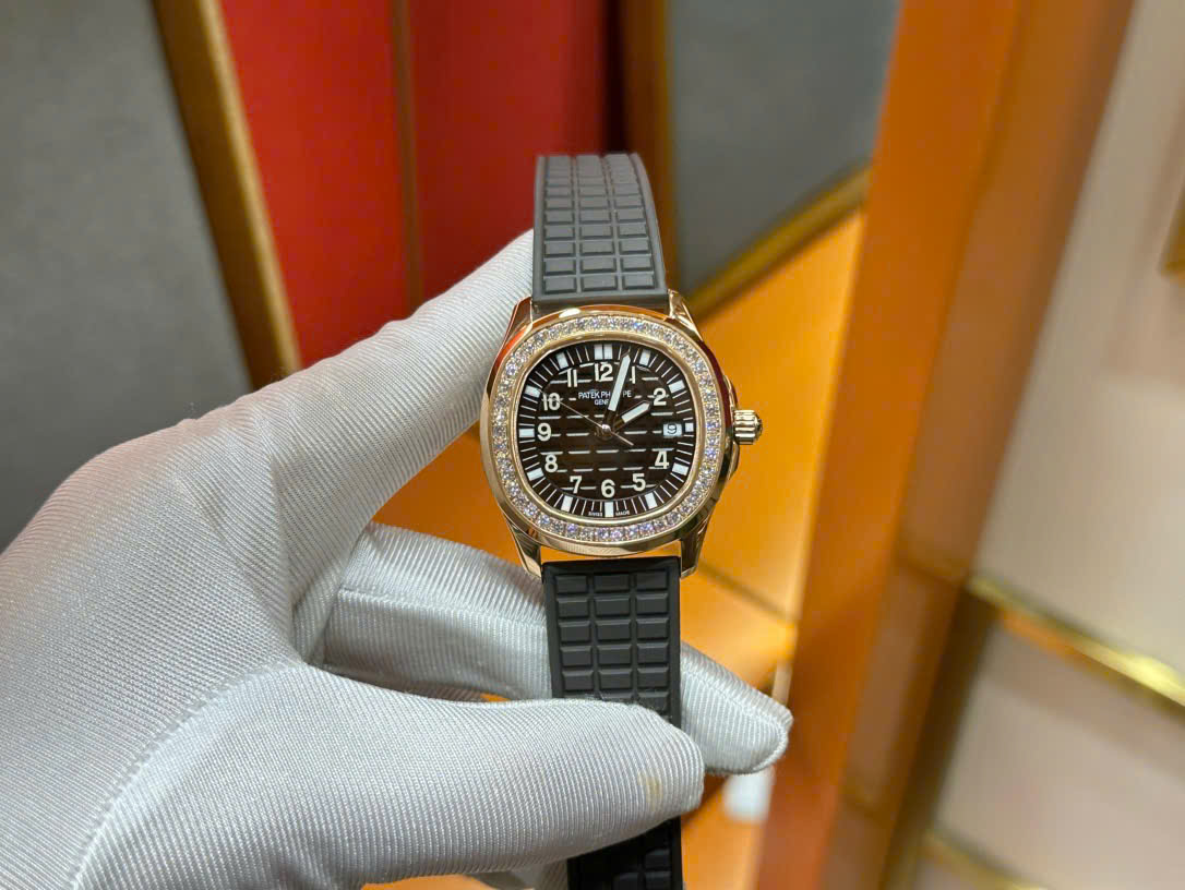 Patek Philippe Luxury Fake Watches Aquanaut 5067 Brown Rubber Strap Quartz Movement PPF Factory 35,6mm