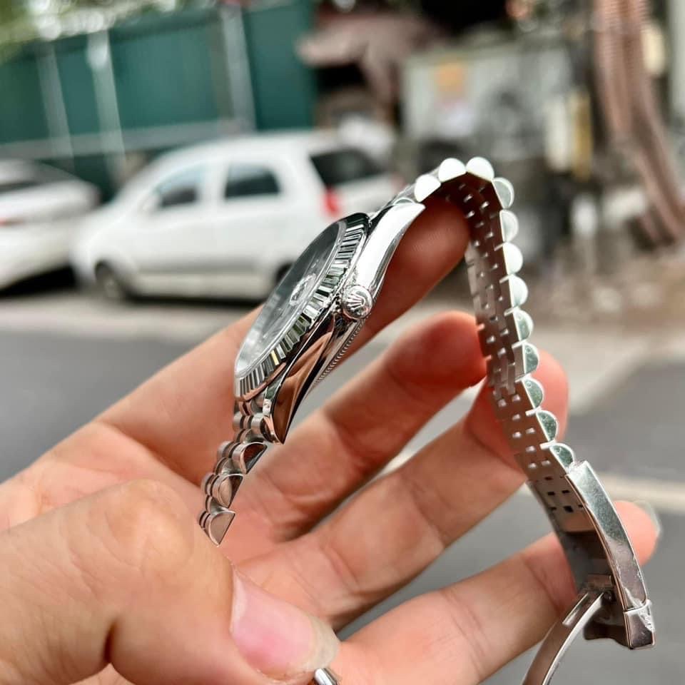 Rolex DateJust Replica Watch Meteorite Dial Moissanite Diamonds Clean Factory 41mm