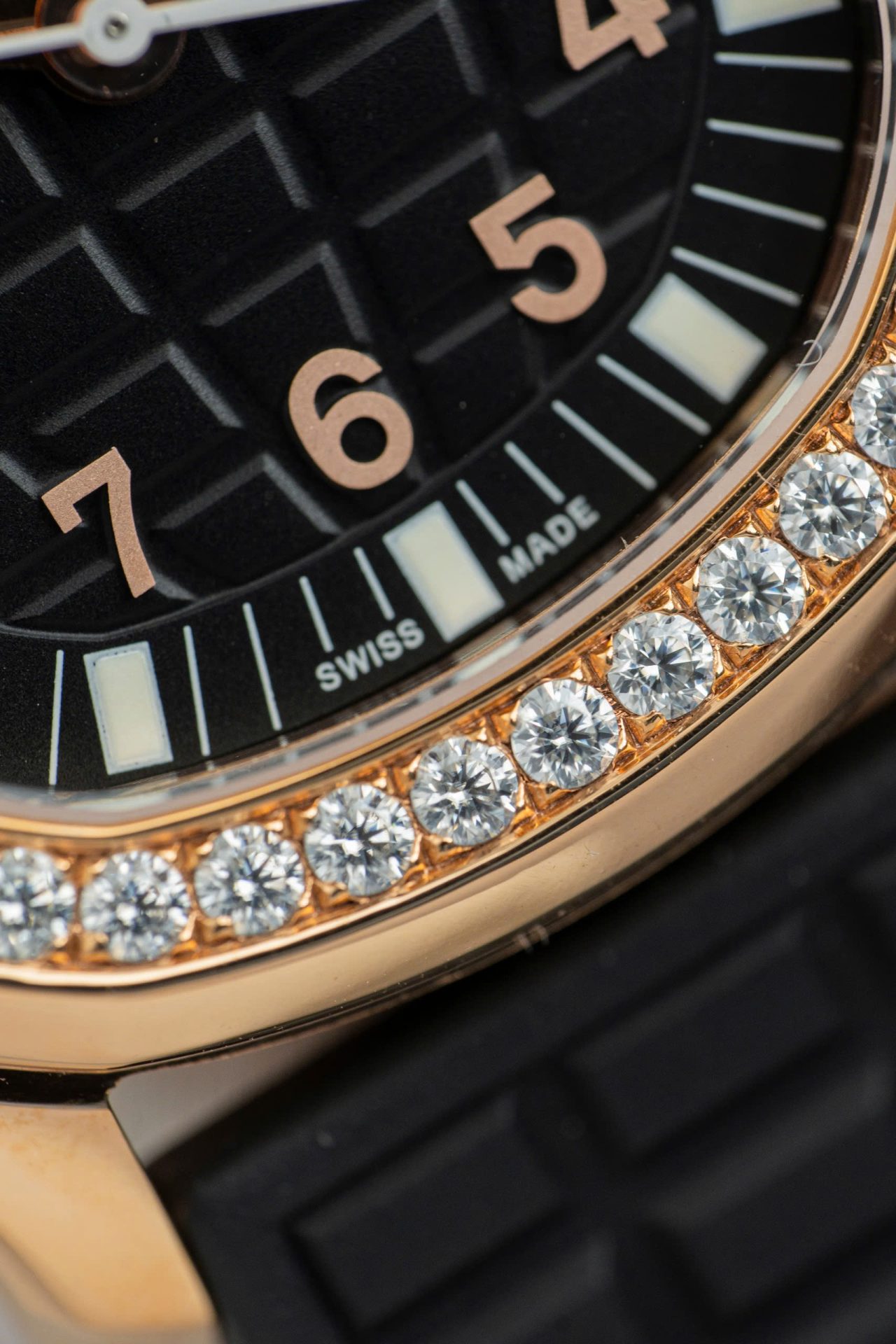 Patek Philippe Aquanaut 5067 Replica Watch Bezel Moissanite Diamonds PPF Factory 35.6mm