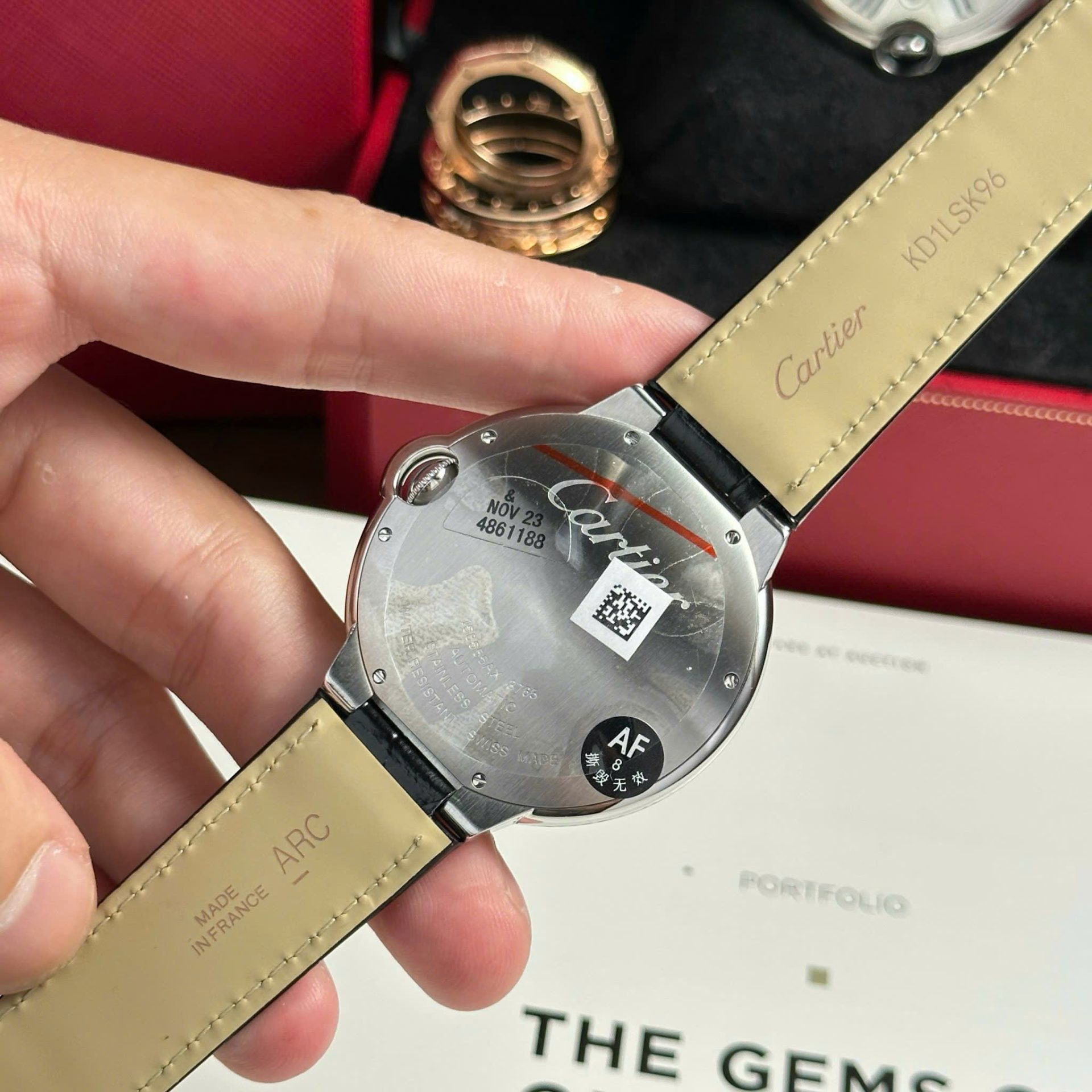 Cartier Ballon Bleu Replica Watch Dial White Leather Strap AF Factory 42mm