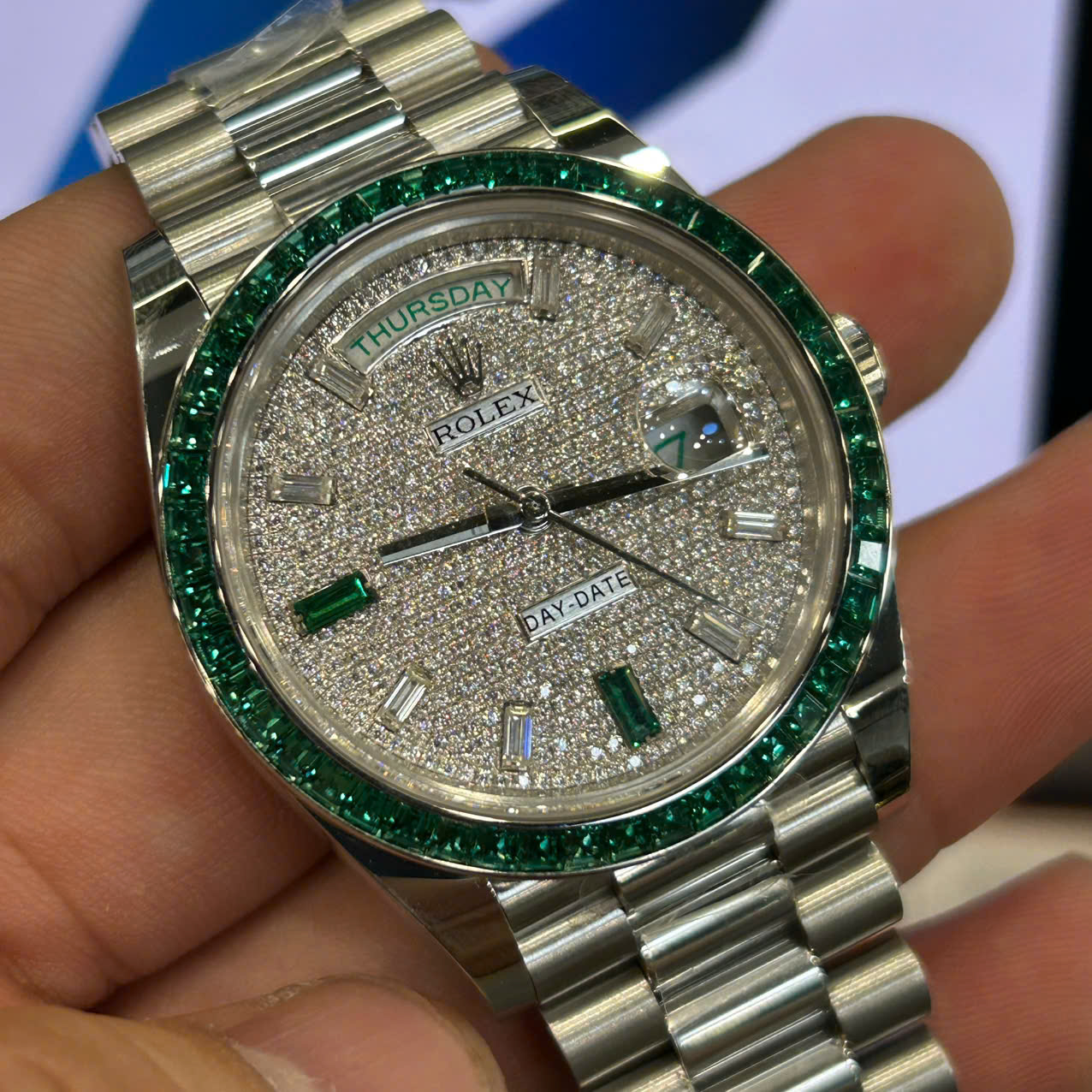 Rolex Day-Date Replica Watches Custom Diamonds Moissanite Weight 200 Grams 40mm