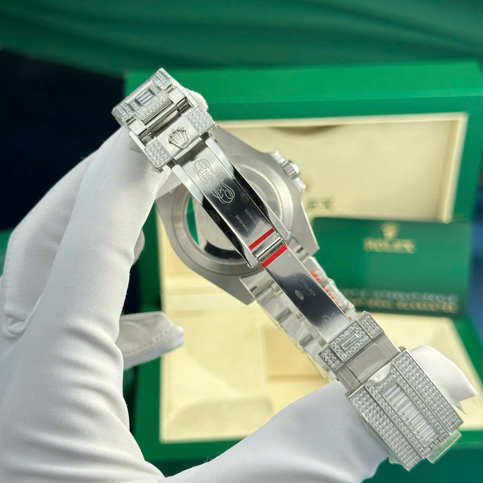 Rolex GMT-Master II Copies Watch Full Stone CZ AMG Factory 40mm