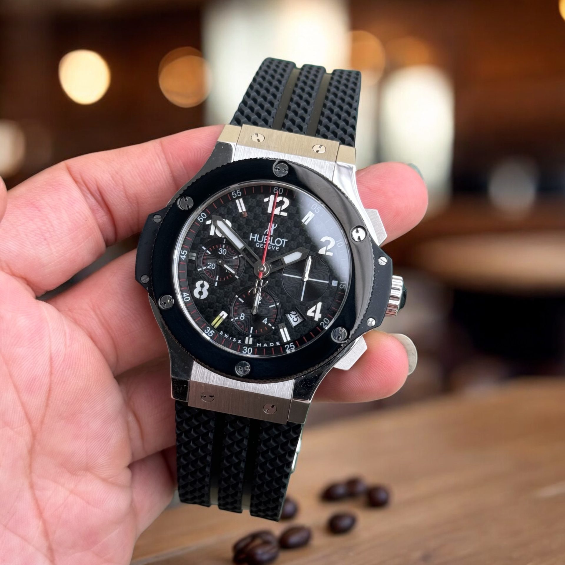 Hublot Replica 1:1 Watch Big Bang Chronograph Titanium Black Ceramic Bezel 44mm