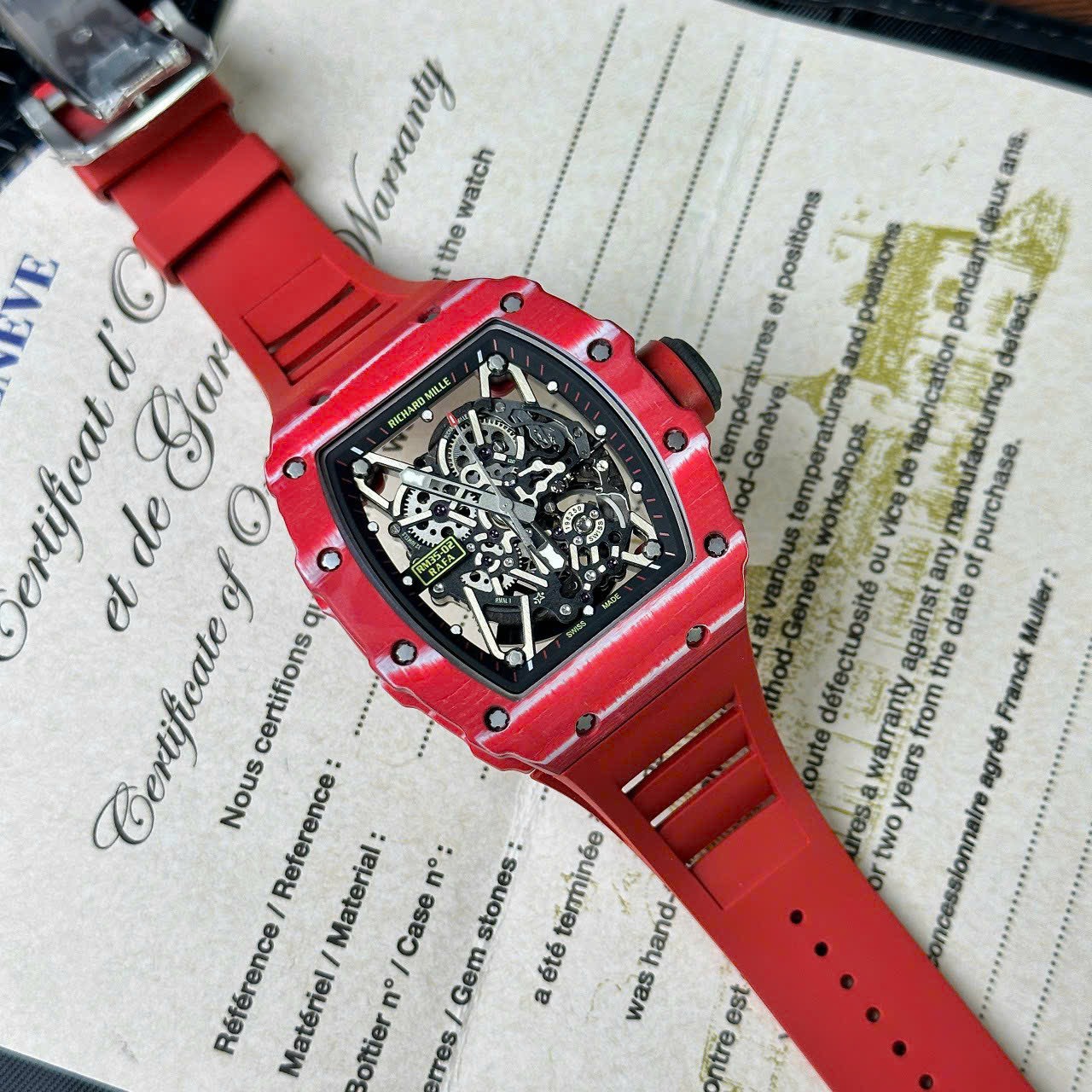 Richard Mille RM35-02 Replica 1:1 Watch Red Full Carbon BBR 45mm
