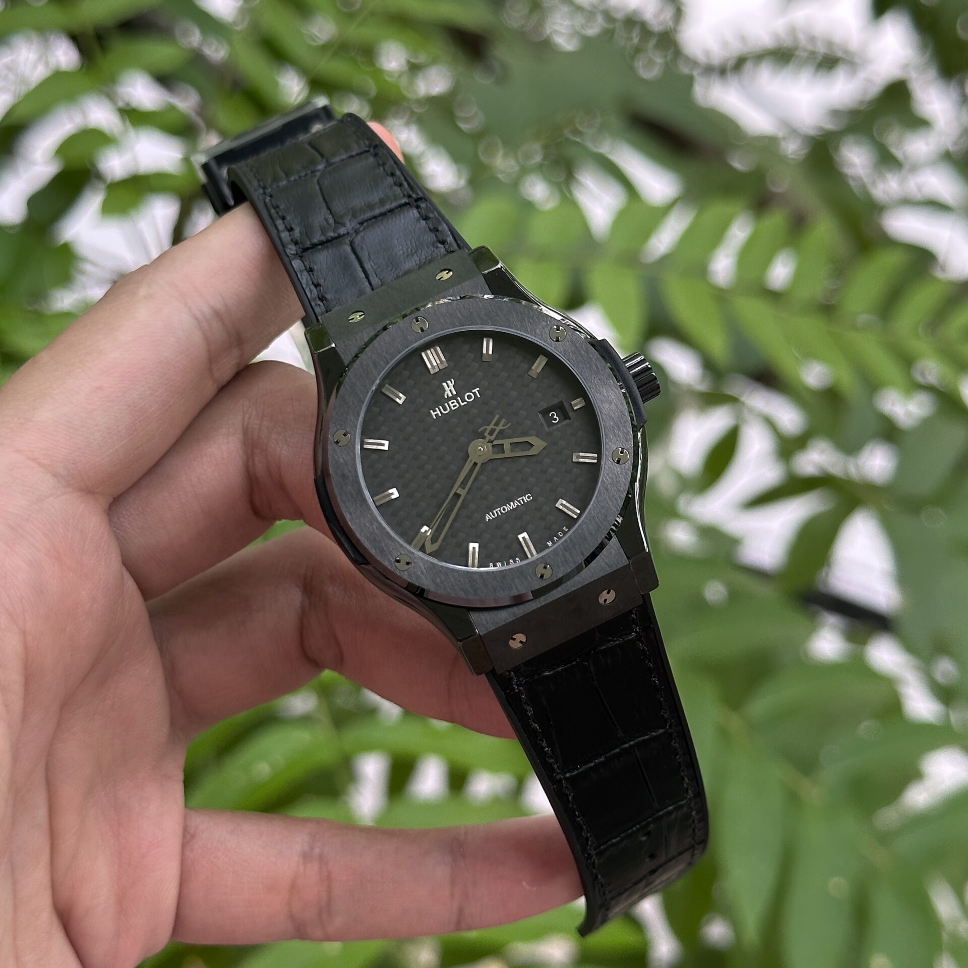 Hublot Classic Fusion Ceramic Carbon High Quality Replica Watch JJZ 42mm