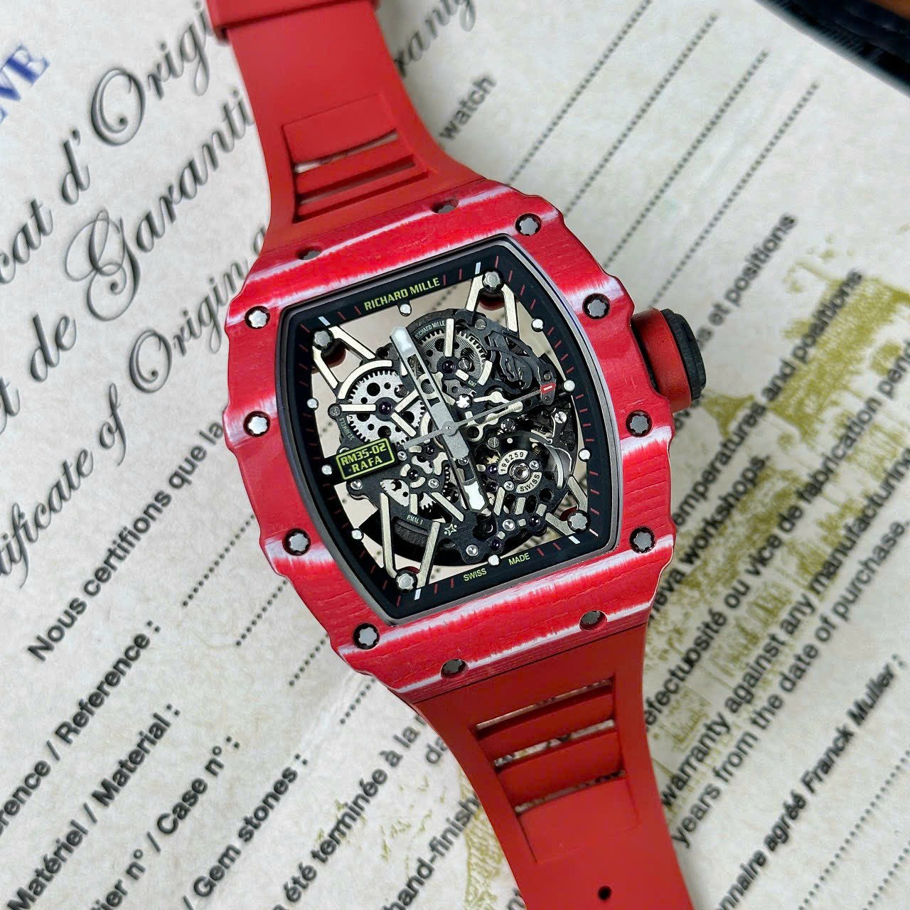 Richard Mille RM35-02 Replica 1:1 Watch Red Full Carbon BBR 45mm