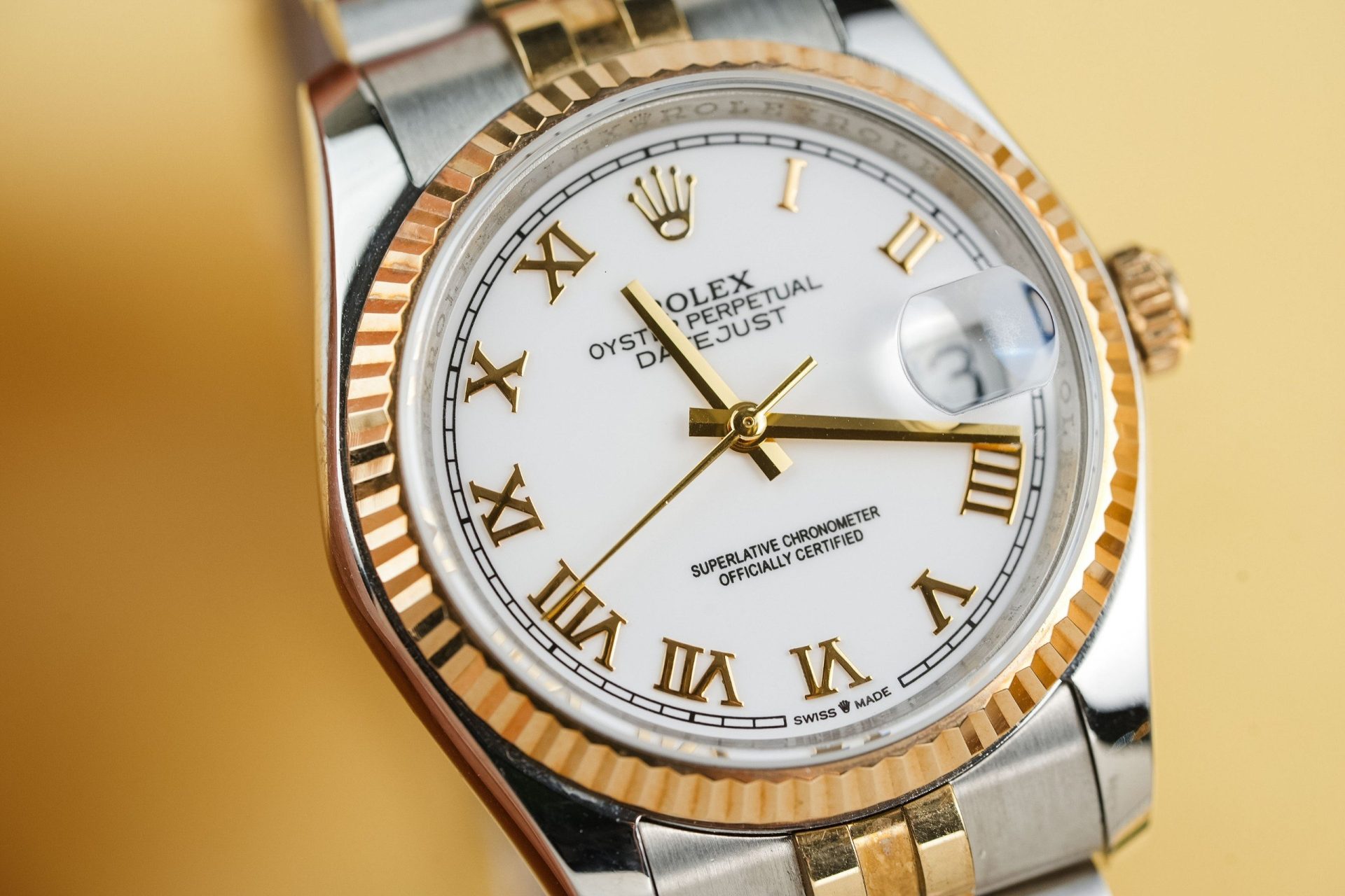 Rolex Replica 1:1 Watch DateJust 126233 Roman Numerals Gold Wrapped GM Factory 36mm