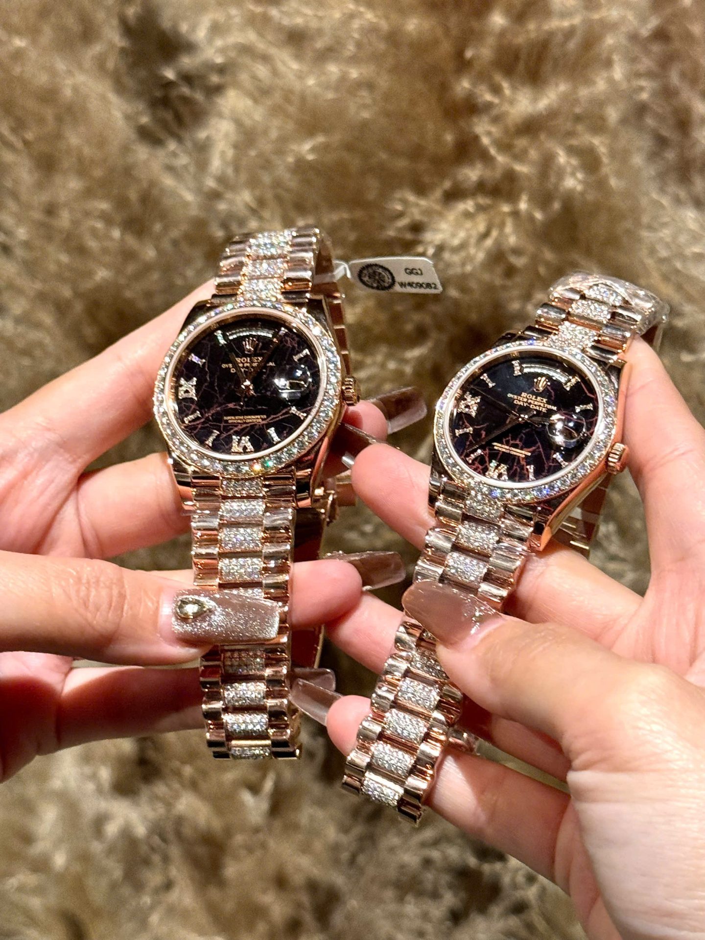 Rolex Day-Date Replica Watch Meteorite Dial Custom Moissanite Diamonds Hong Kong 40mm