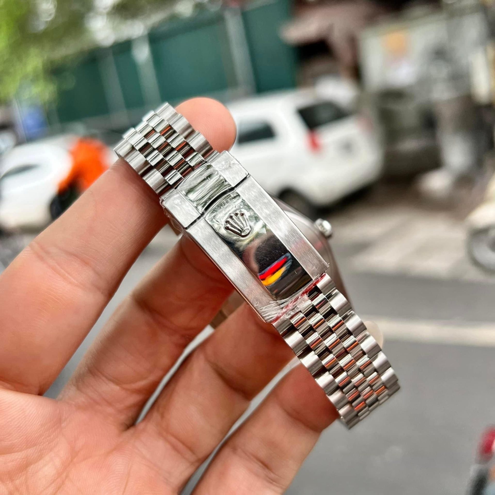 Rolex DateJust Replica Watch Meteorite Dial Moissanite Diamonds Clean Factory 41mm