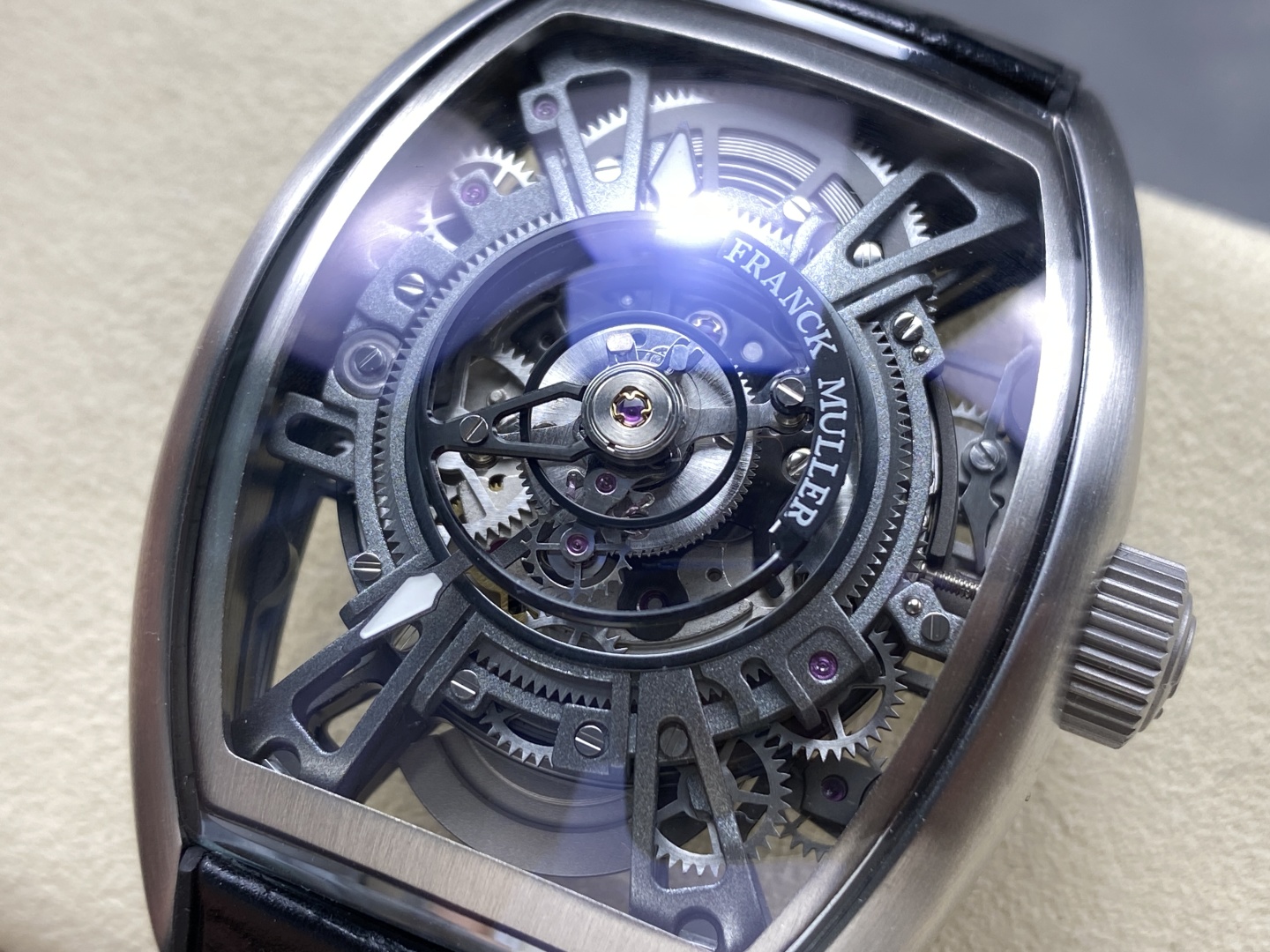 Franck Muller Curvex CX Grand Central Tourbillon Skeleton Luxury Replica Watches Men s 36x53mm