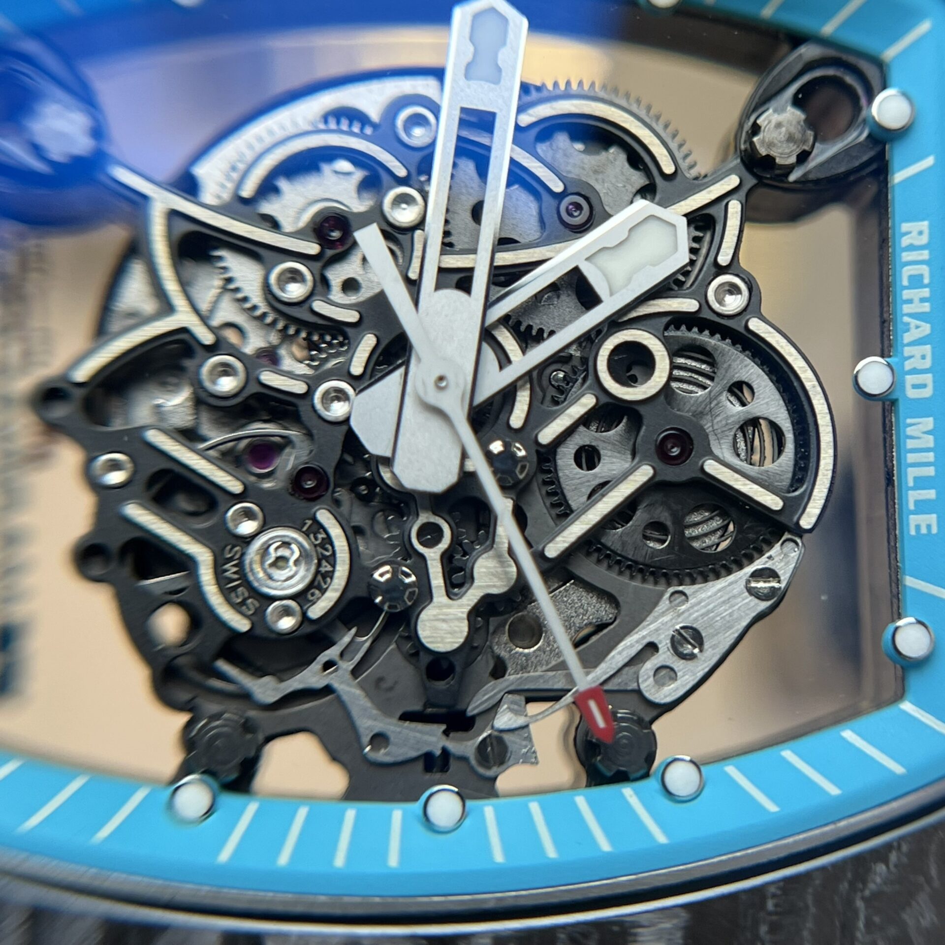 Richard Mille RM055 Full Carbon White Rubber Strap Replica 1:1 Watch 45mm