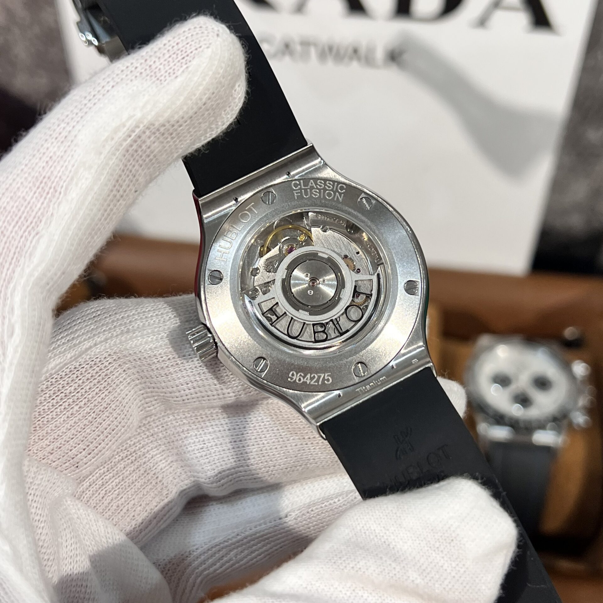 Hublot Replica 11 Watch Classic Fusion Titanium White Dial With Moissanite Bezel 38mm