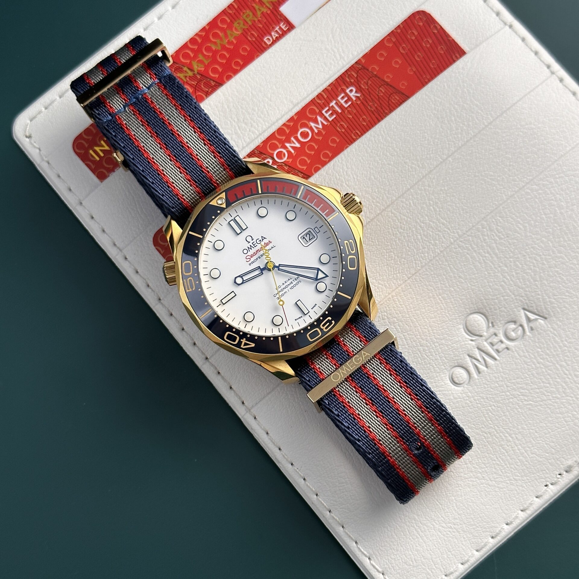 Omega Replica Watch Seamaster Diver 300M 007 Edition Nato Fabric Strap 42mm