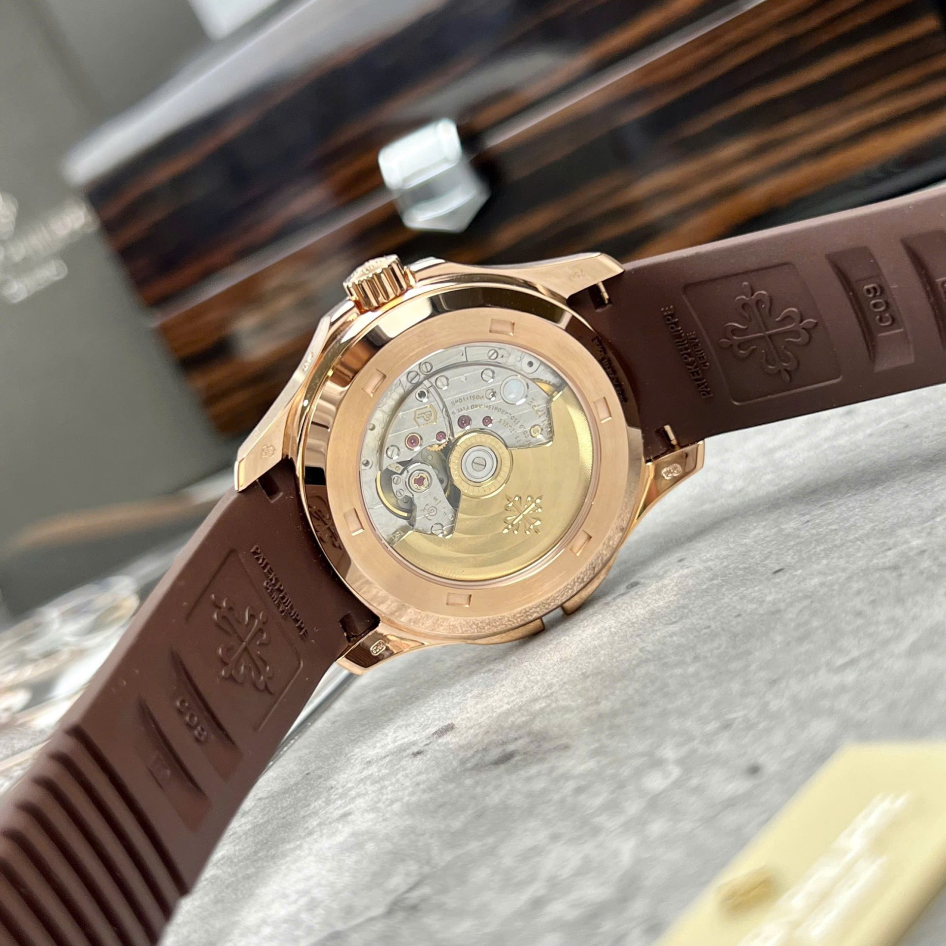 Patek Philippe Aquanaut 5164 Brown Dial Custom 18K Gold Wrapped 40.8mm