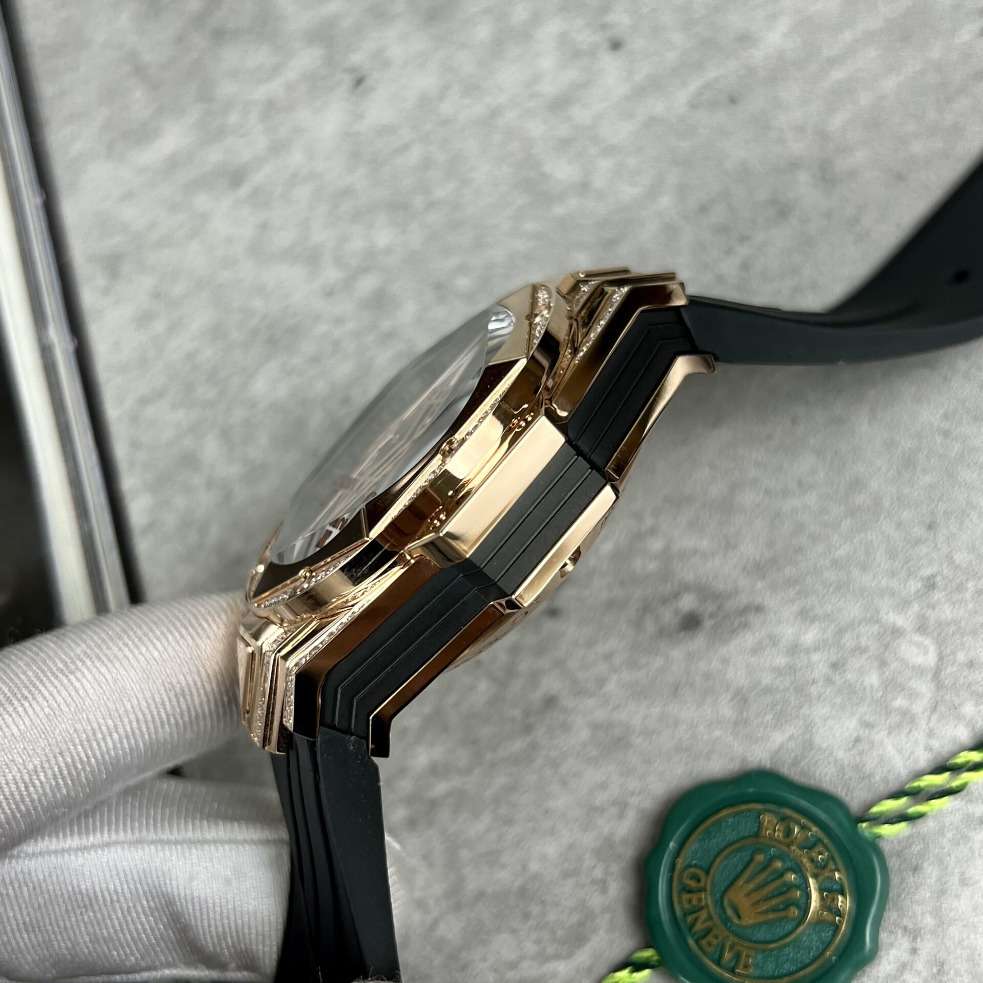 Hublot Replica Watch Big Bang Sang Bleu II King Gold Diamond 45mm