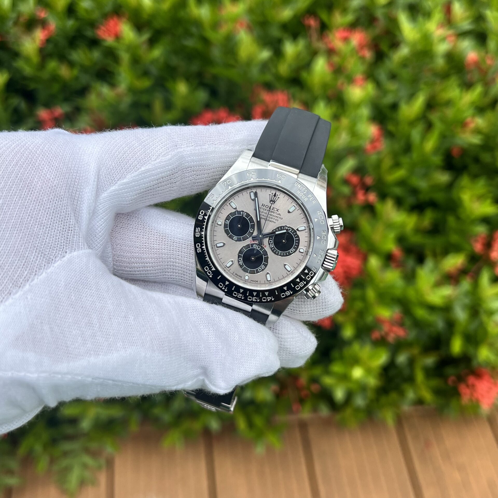 Rolex Rep 11 Watch Daytona 116519LN Gray Dial Rubber Strap Clean Factory 40mm