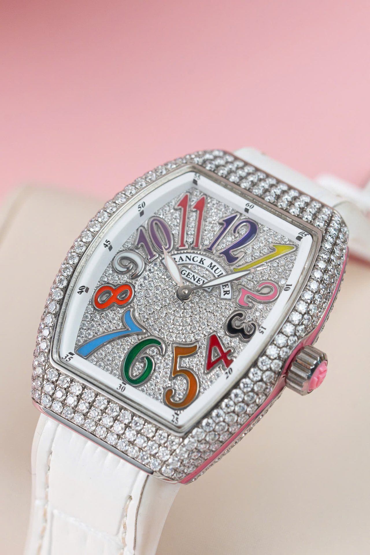 Franck Muller V32 Copies Watches Custom Diamonds Moissanite Hong Kong 36mm