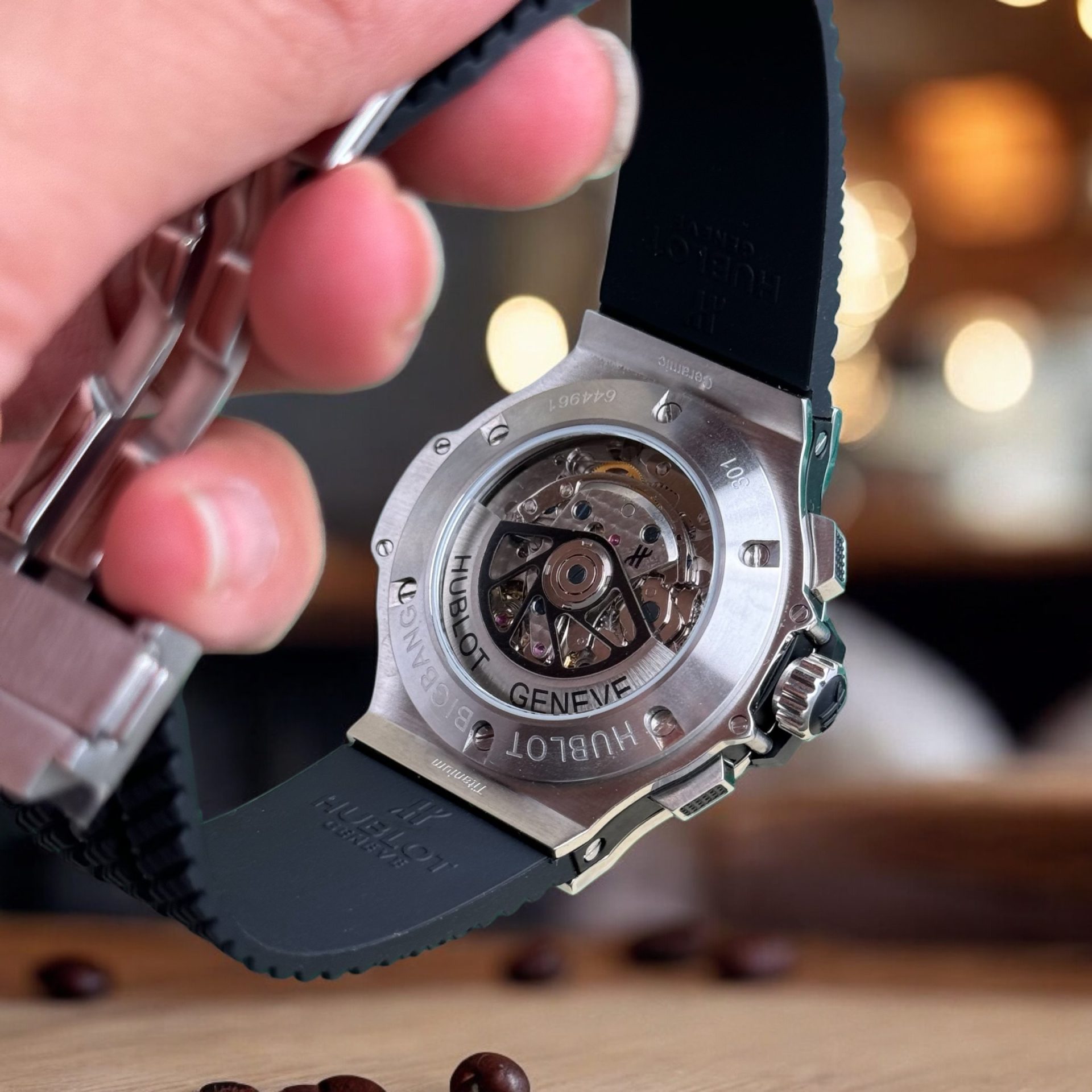 Hublot Replica 11 Watch Big Bang Chronograph Face Black Titanium Automatic 44mm