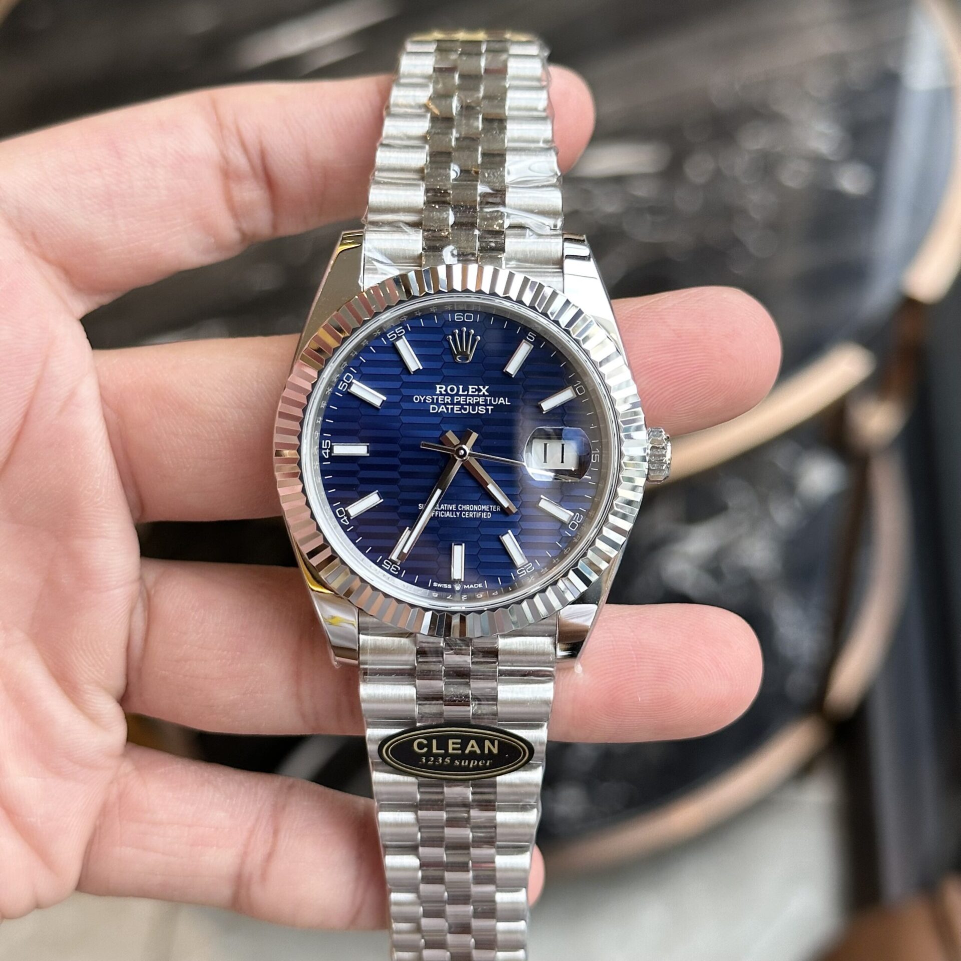 Rolex DateJust 126334 Replica 1:1 Watch Fold Blue Dial Clean 41mm