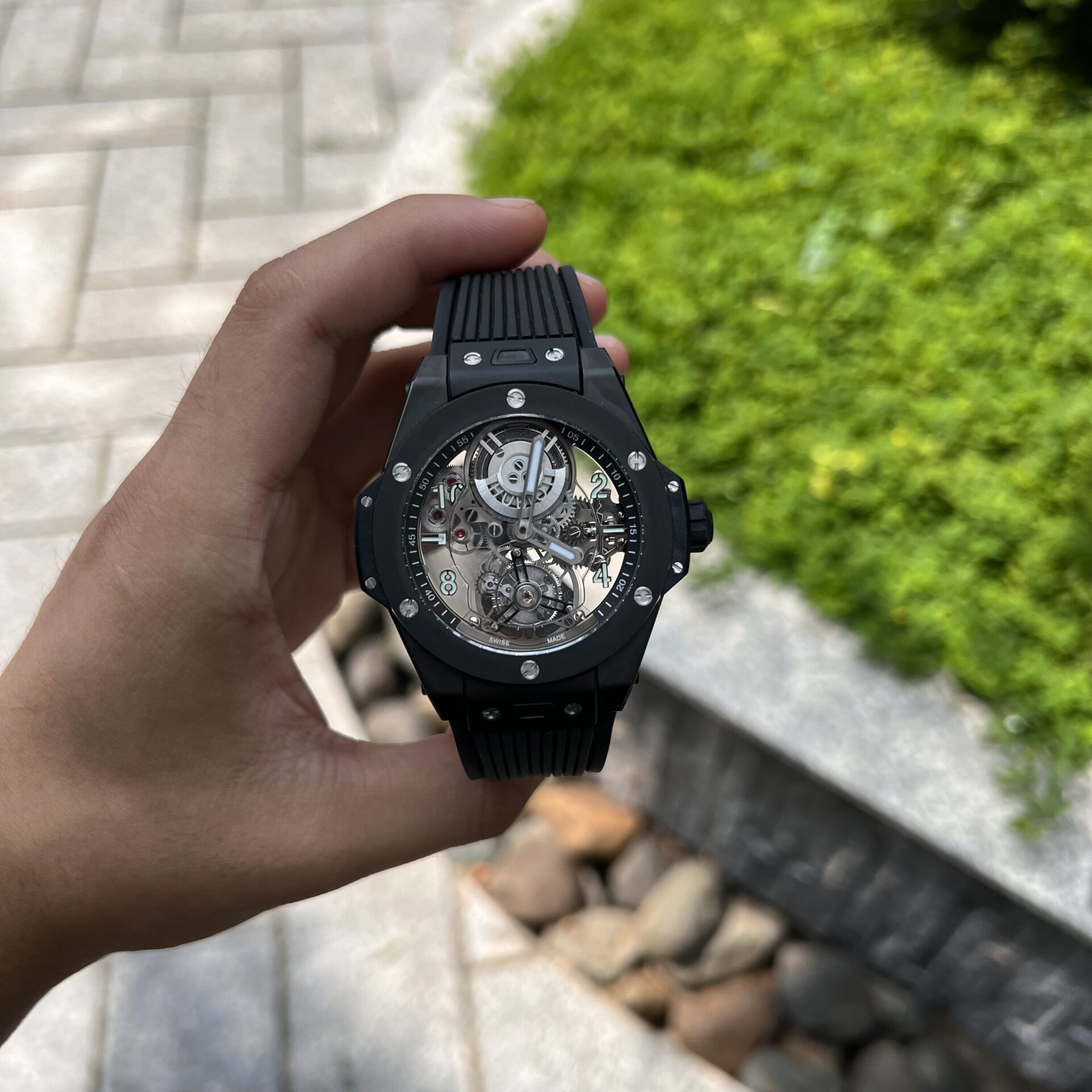 Hublot Replica 11 Watch Big Bang Tourbillon Black Ceramic Case JB Factory 45mm