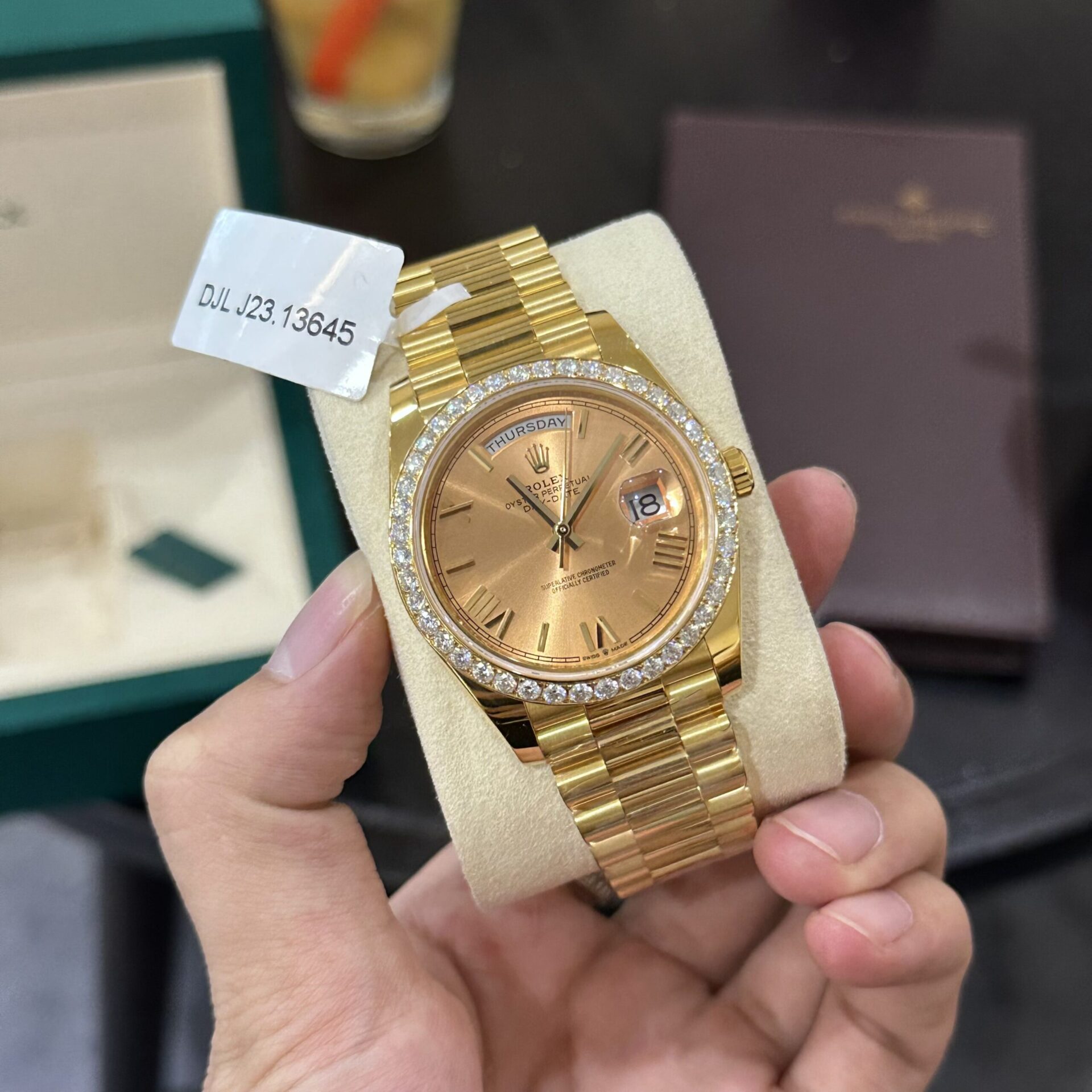 Rolex Replica Watch Day-Date 228238 Gold Wrapped Moissanite GM V2 152gram 40mm