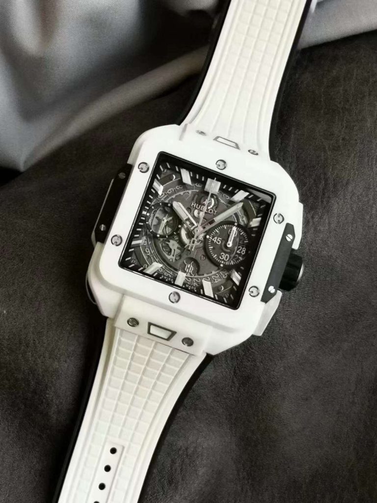 Hublot Replica 1:1 Watch Square White Ceramic Bang Unico Chronograph Factory BBF 42mm
