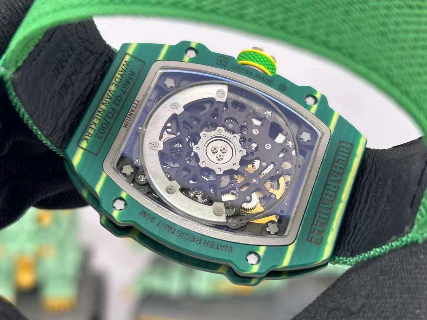 Richard Mille RM67-02 Green Carbon Best Replica Watch Weight 37 Gram 38.7×47.52mm
