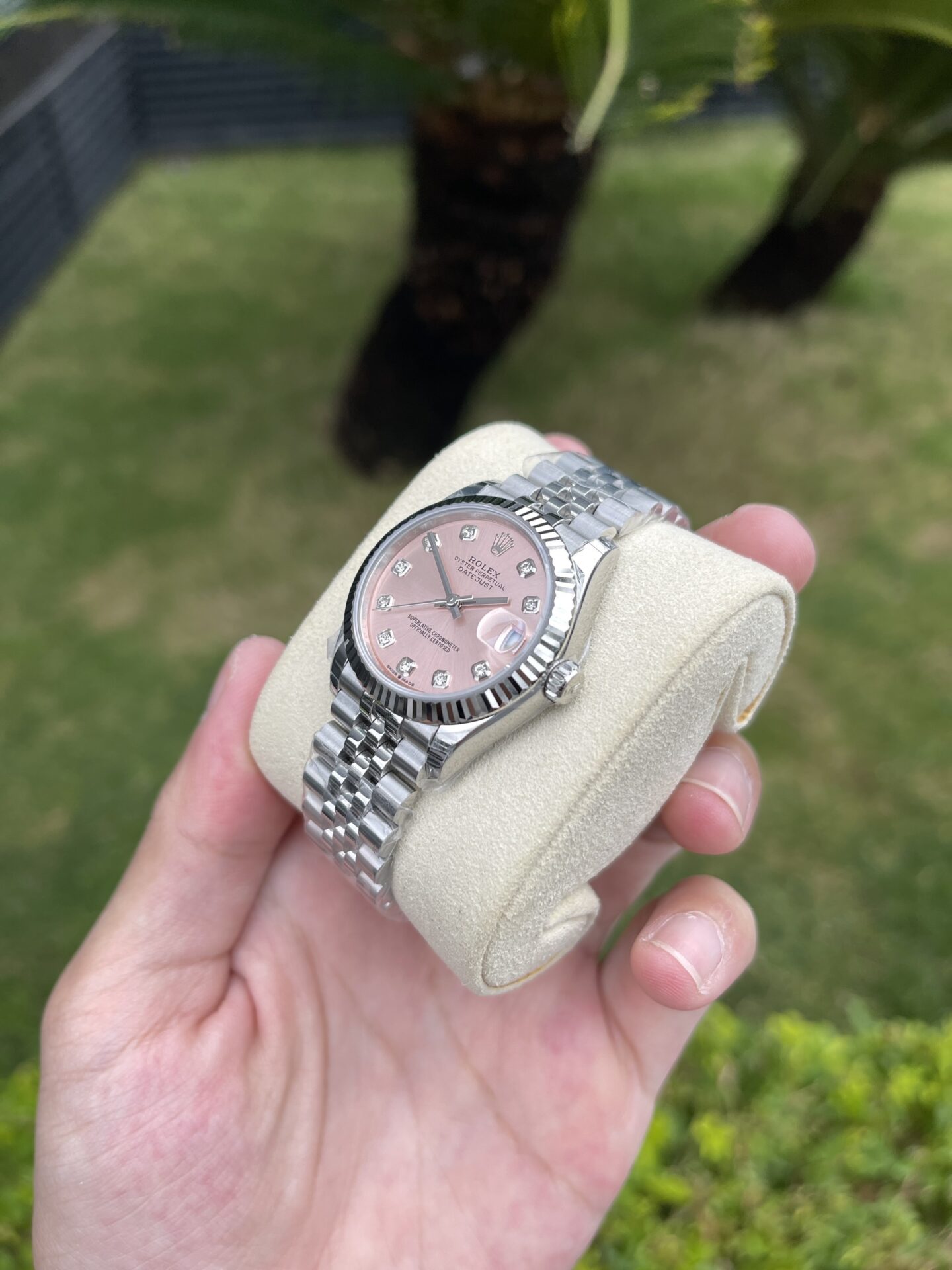 Rolex Replica Watch DateJust Women s Jubilee Strap Pink Dial EW Factory 31mm