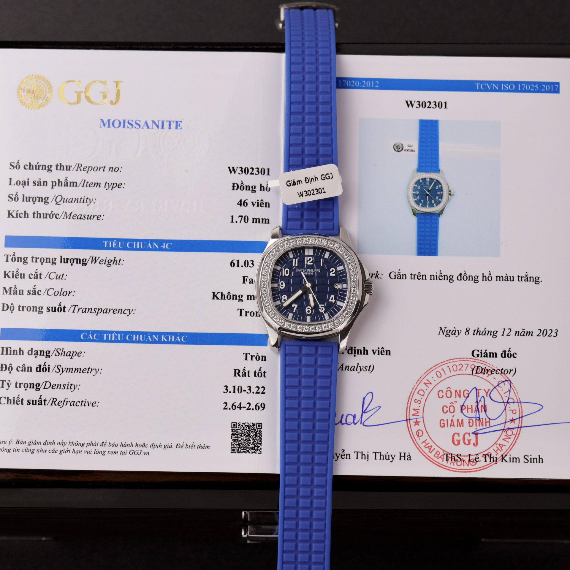 Patek Philippe Rep 11 Watch Aquanaut 5067 Moissanite Diamond Grade Blue Quartz Movement 35.6mm