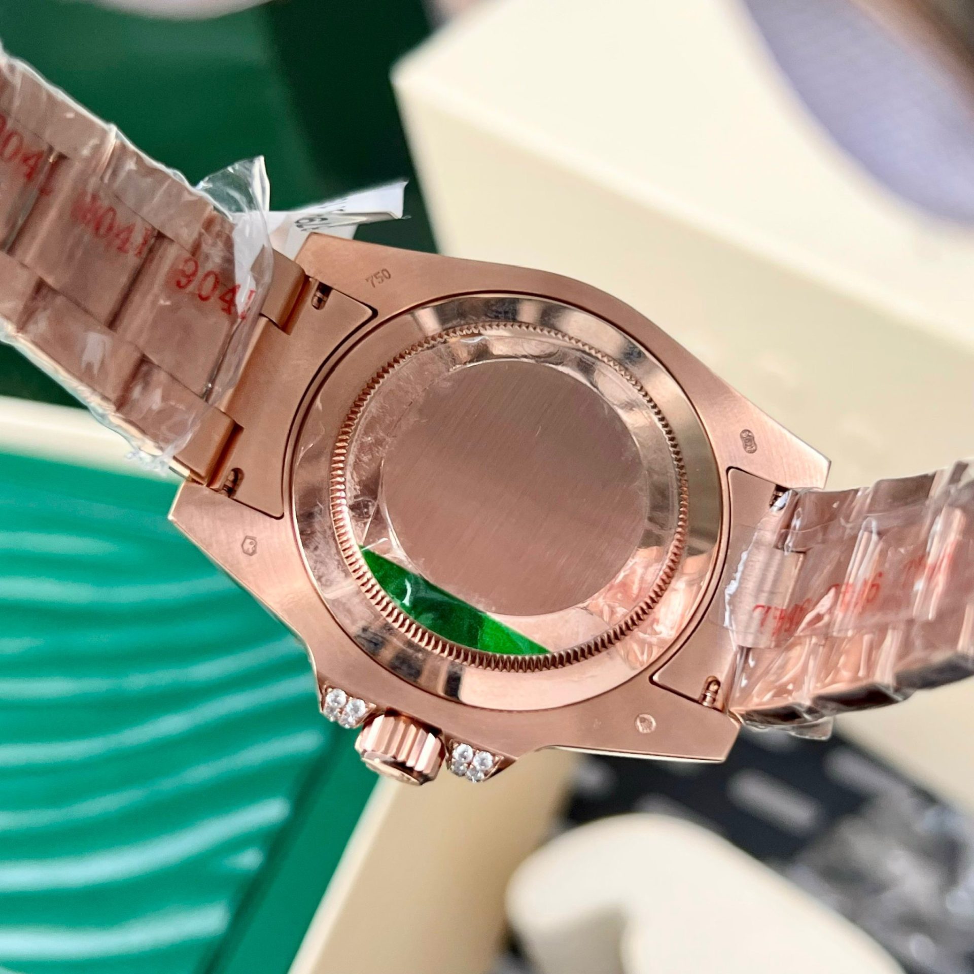 Rolex Replica 11 Watch GMT Master II Gold Wrapped Moissanite Diamond Sapphire 40mm