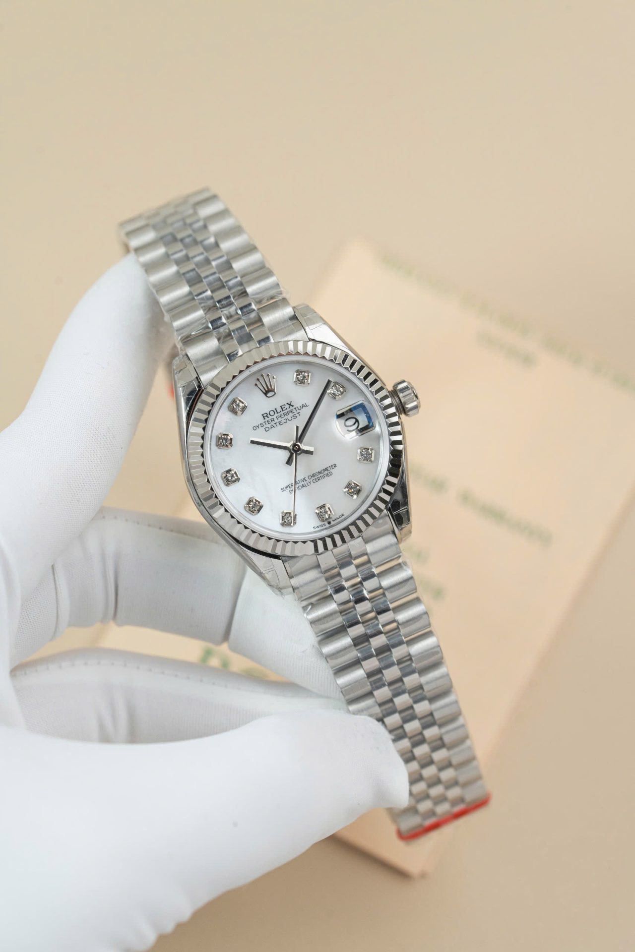 Rolex DateJust Lady Fake Watch Dial Mother Of Pearl Jubilee Strap 31mm