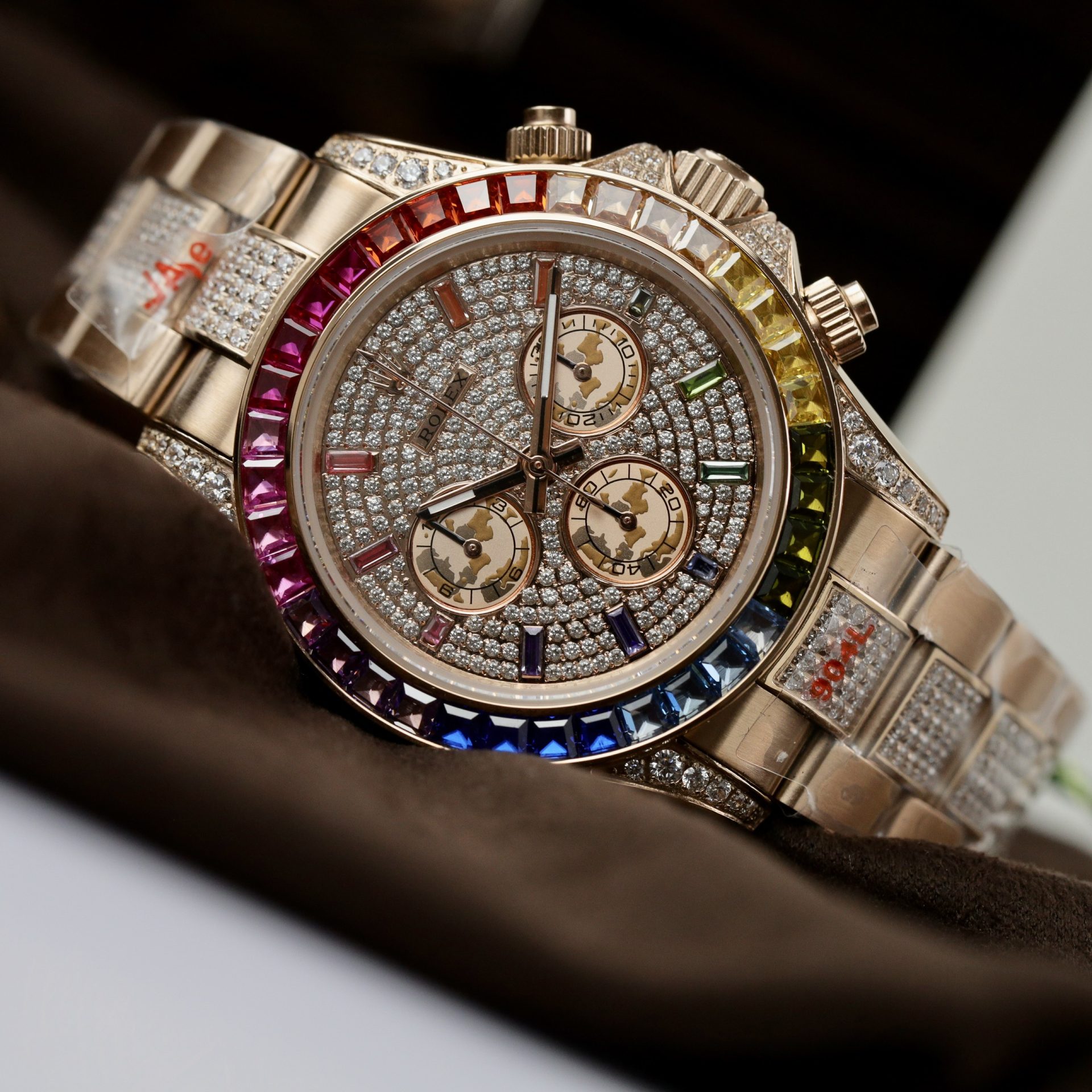 Rolex Replica 1:1 Watch Daytona Rainbow Full CZ Stone High Quality 40mm