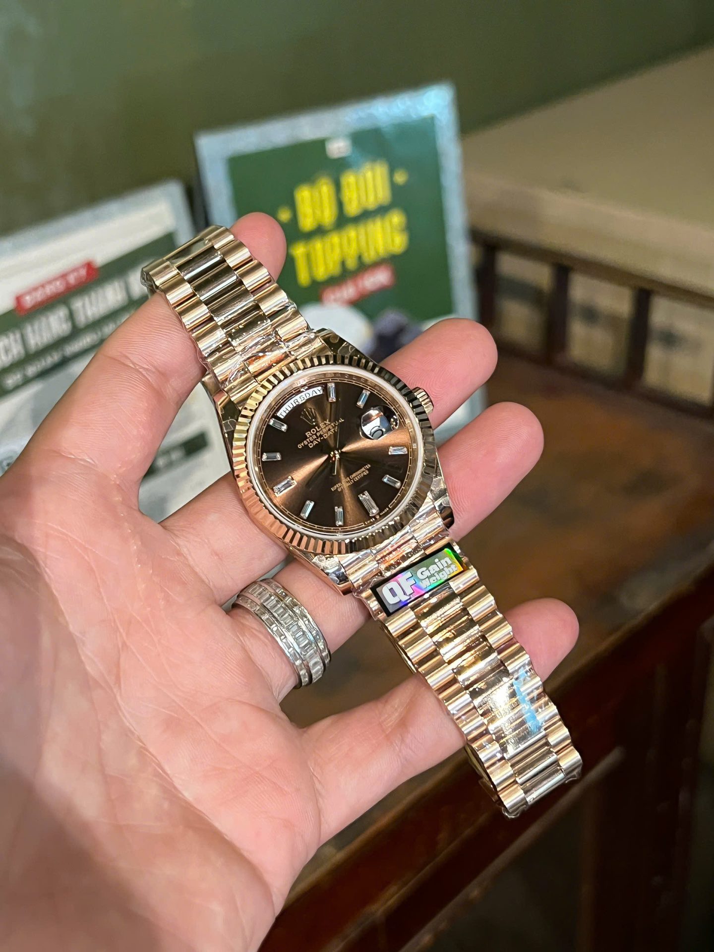 Rolex Day-Date 228235 Best Replica Watch Dial Chocolate Weight 186 Gram QF Factory 40mm