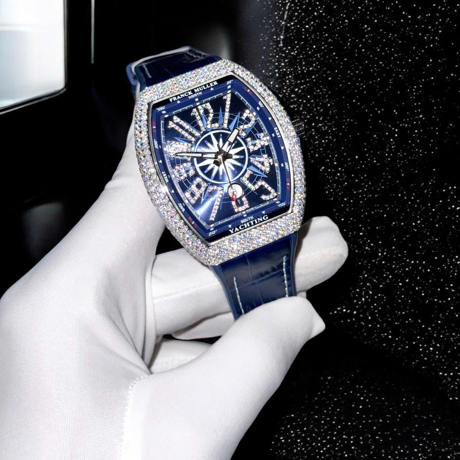 Franck Muller V45 Replica 11 Watch Custom Moissanite Diamonds 45mm
